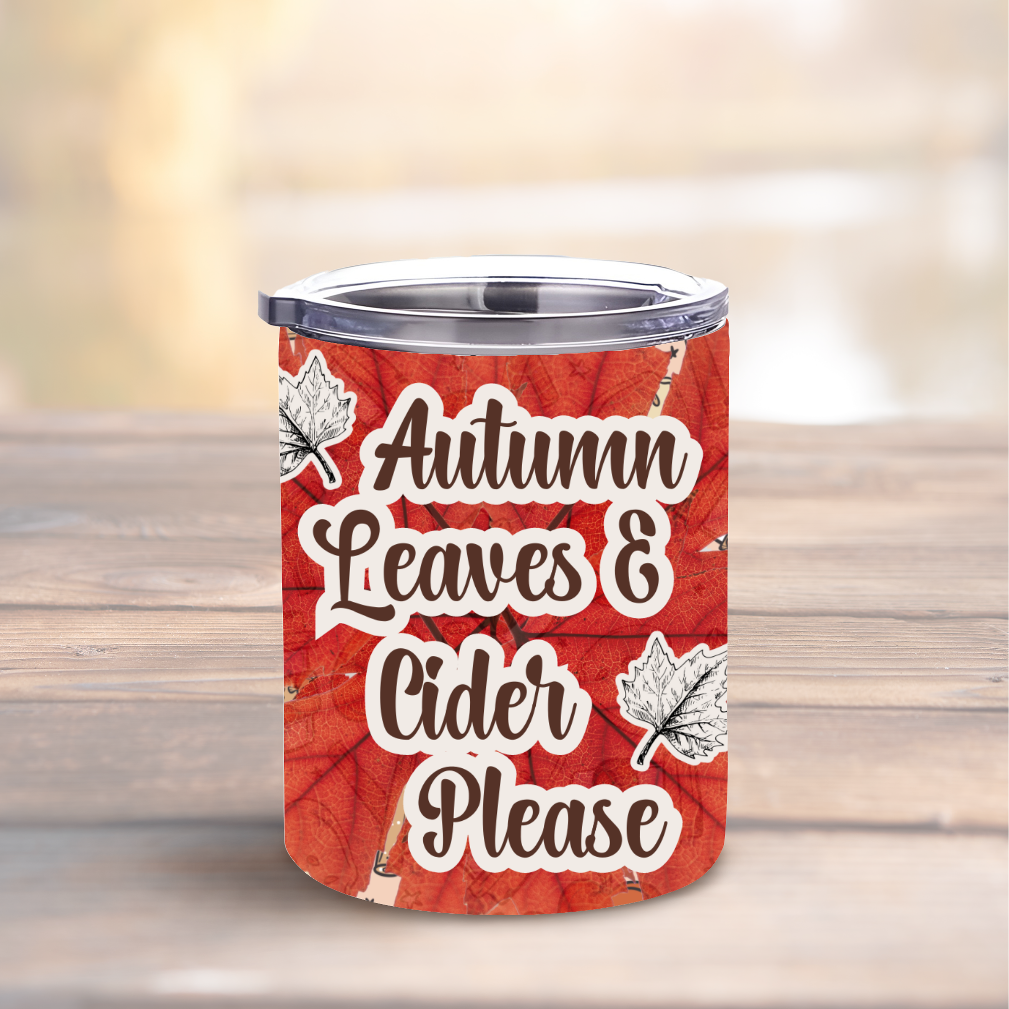 Autumn Leaves & Cider Please 10oz Lowball Steel Tumbler