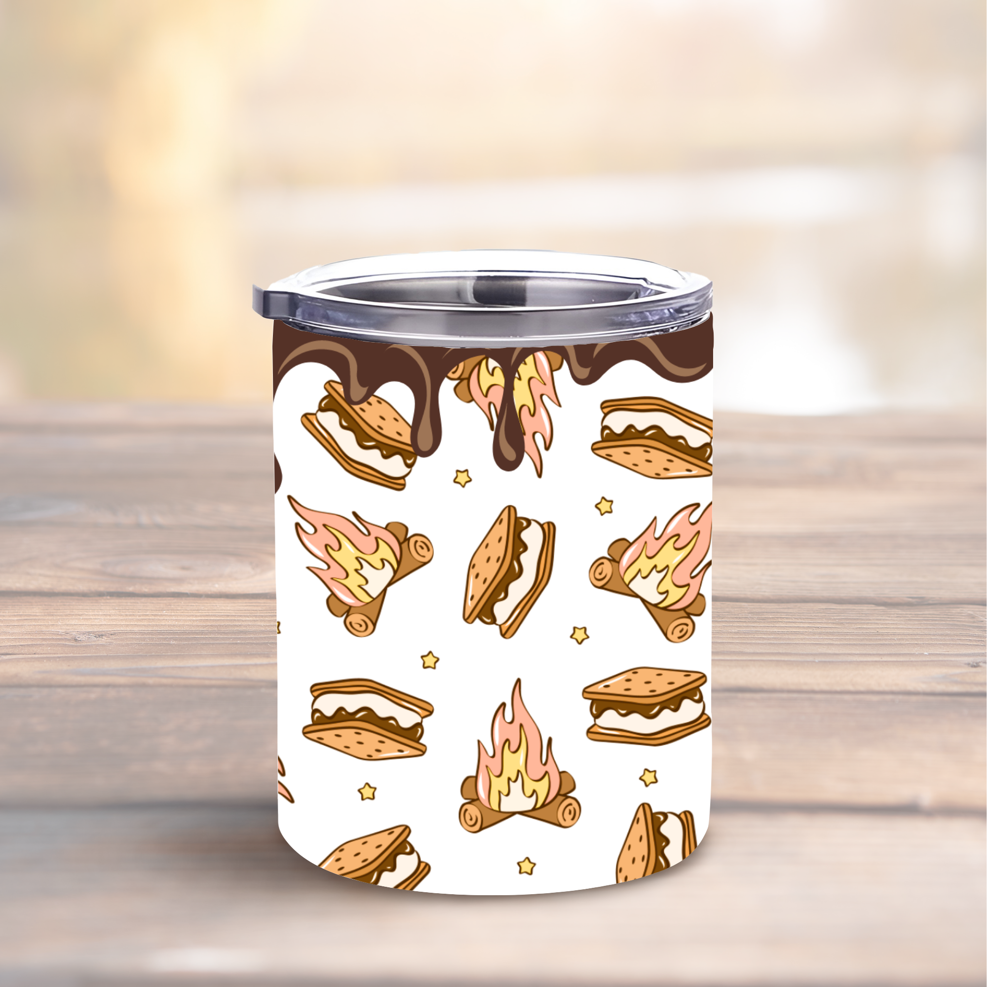 S'mores Campfire 10oz Lowball Steel Tumbler