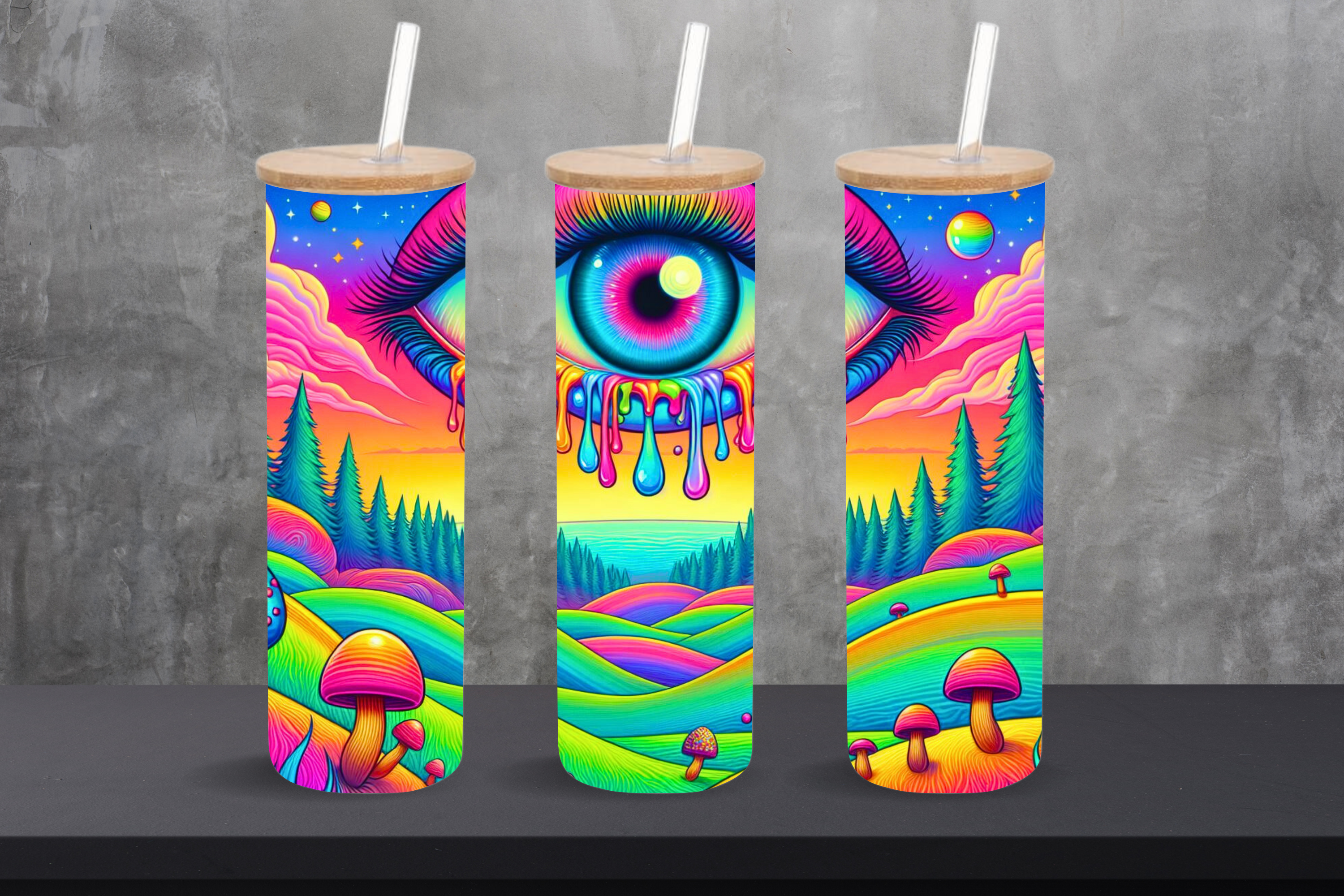 Psychedelic Glass Eye 20oz Frosted Glass Tumbler