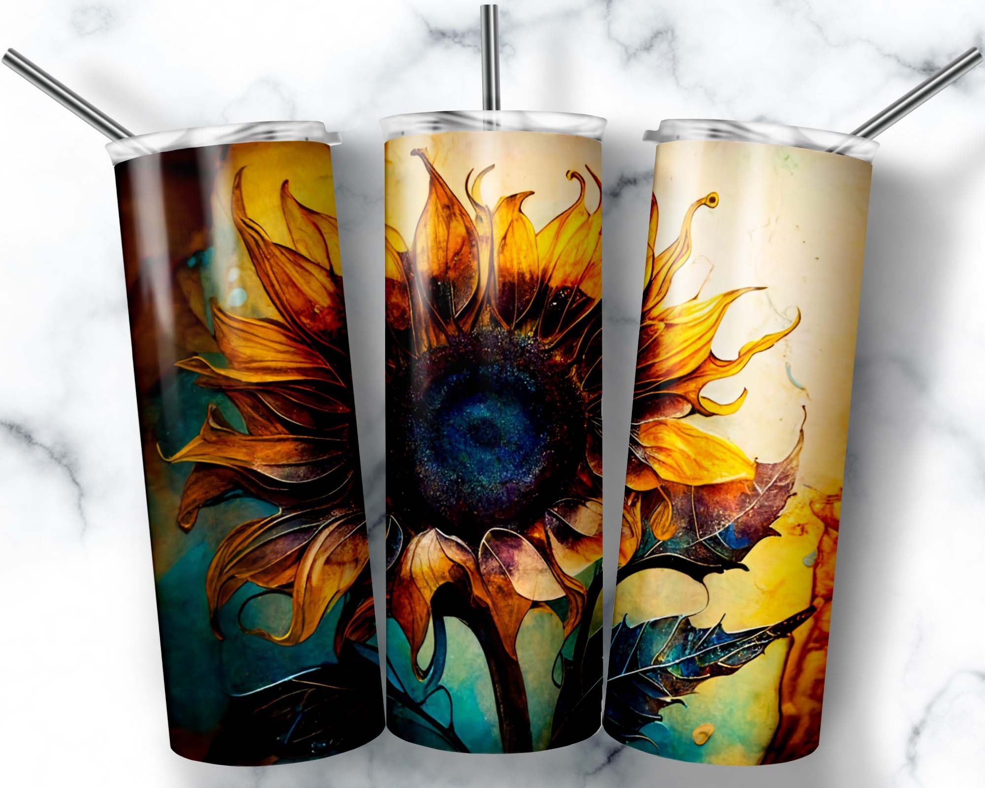 Dark Sunflower 20oz Stainless Steel Tumbler