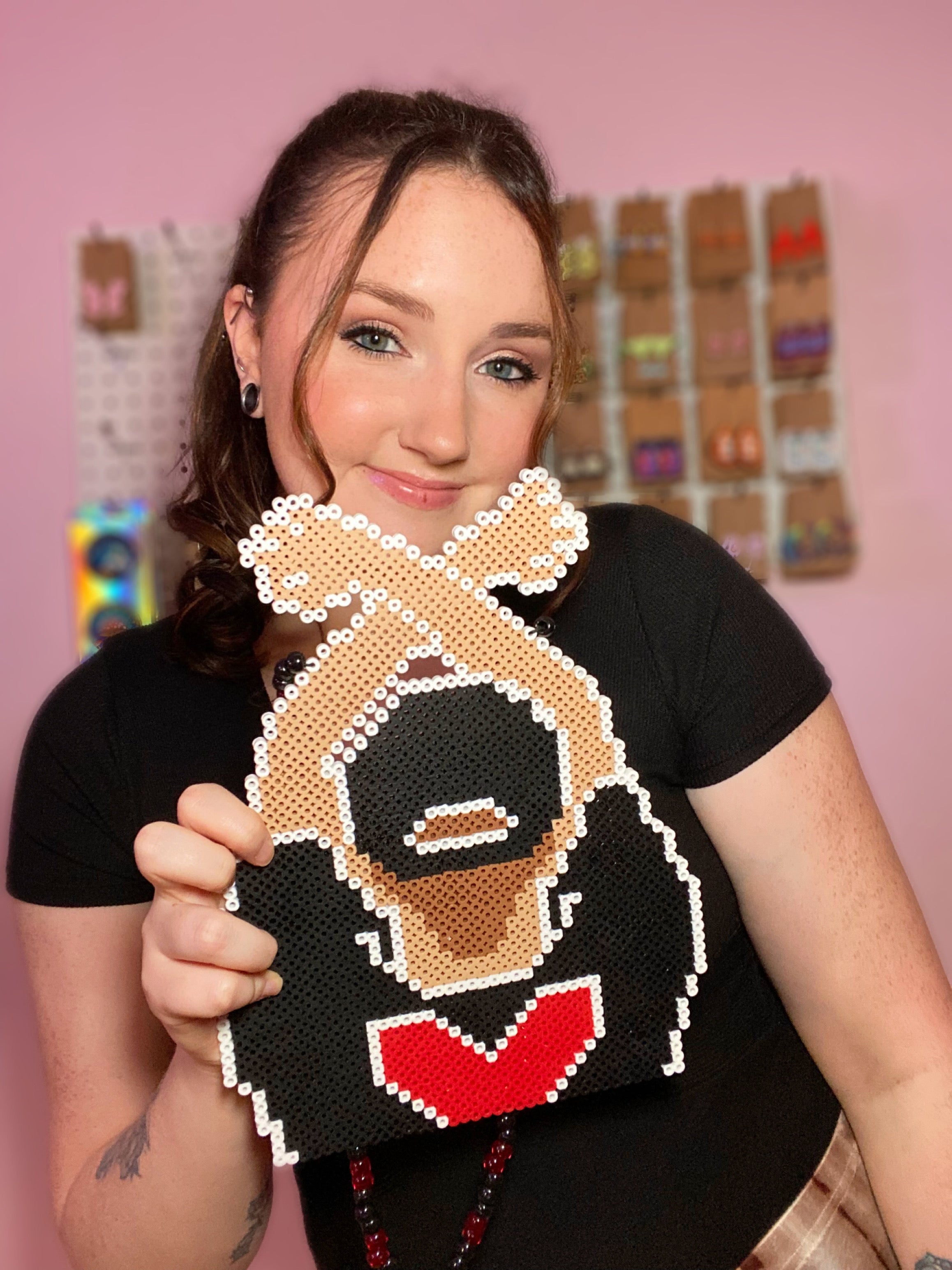 Throw Ya X Up Perler Necklace