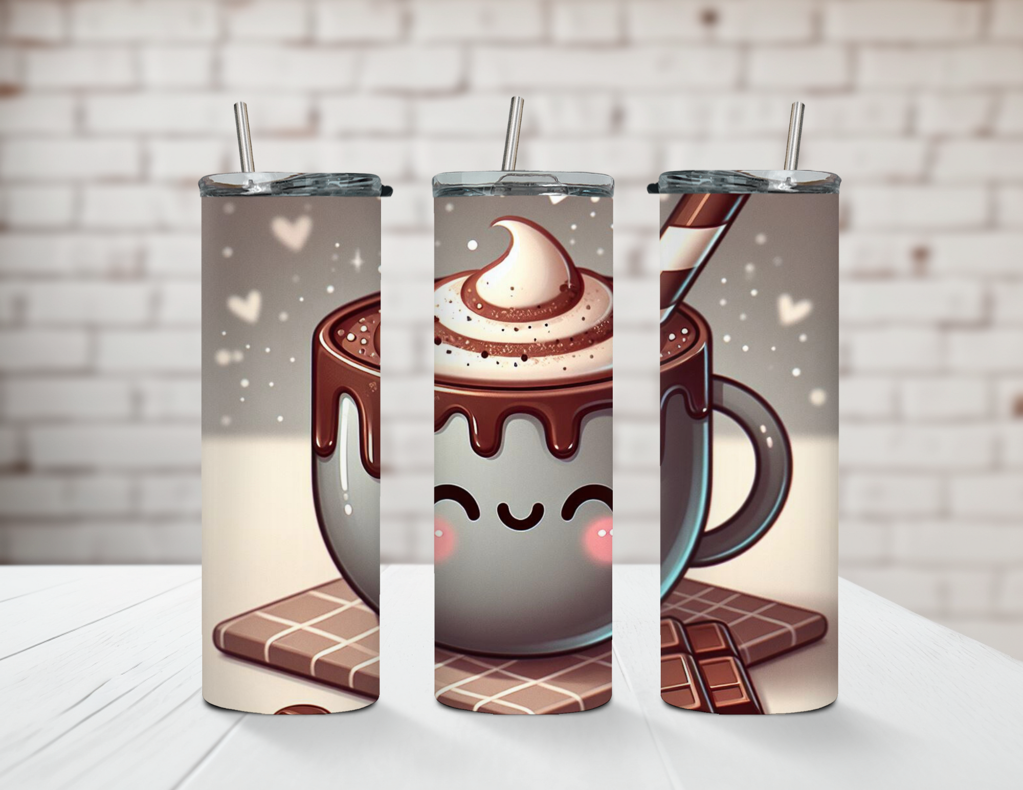 Cutie Hot Cocoa 20oz Steel Tumbler