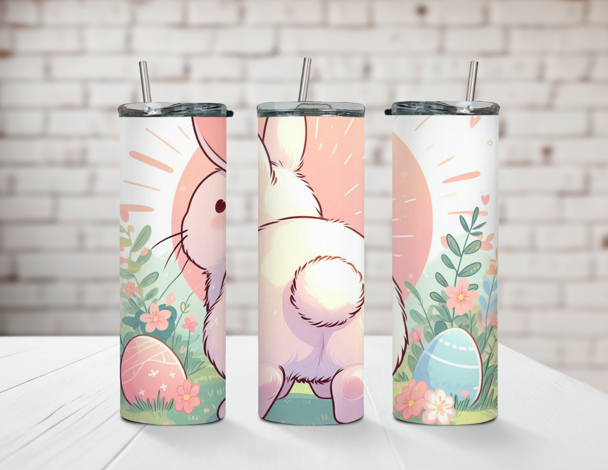 Cute Bunny Butt 20oz Steel Tumbler