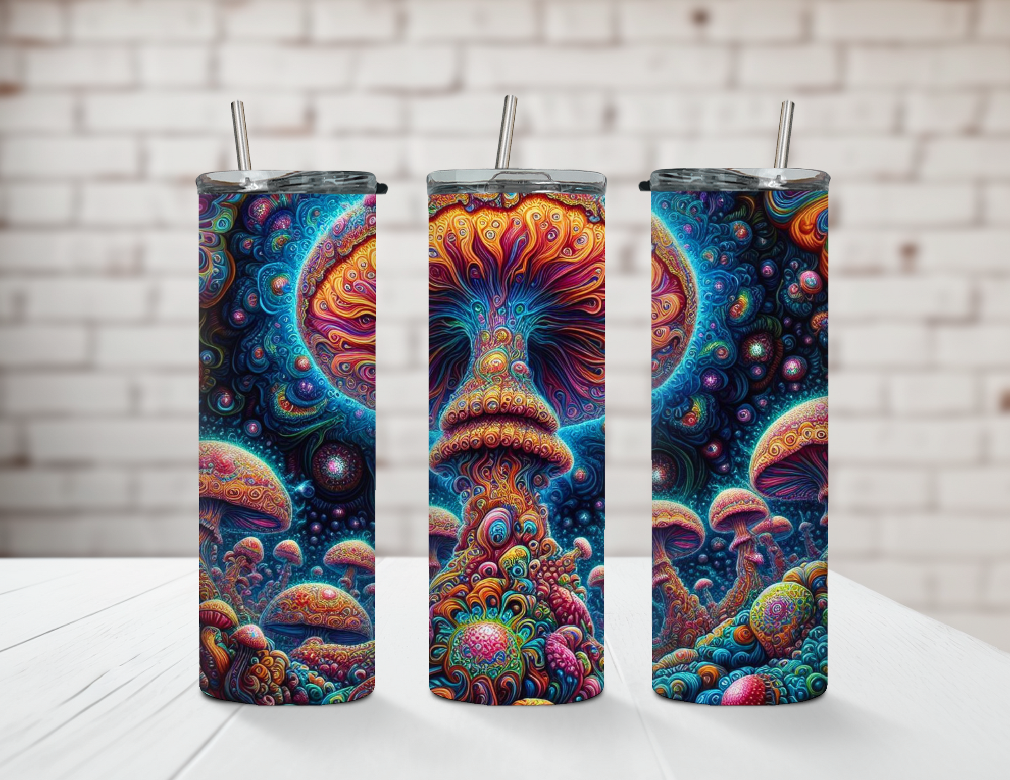 Trippy Trance Of The Shrooms 20oz Steel Tumbler