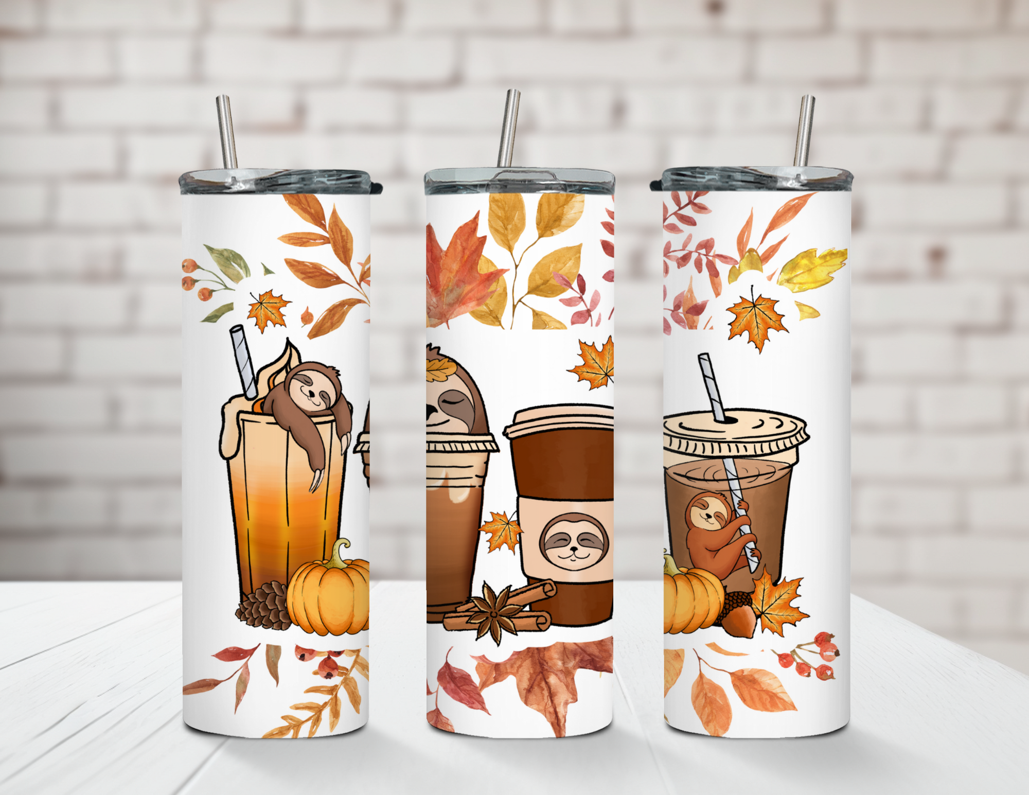 Sloth & Coffee 20oz Stainless Steel Tumbler