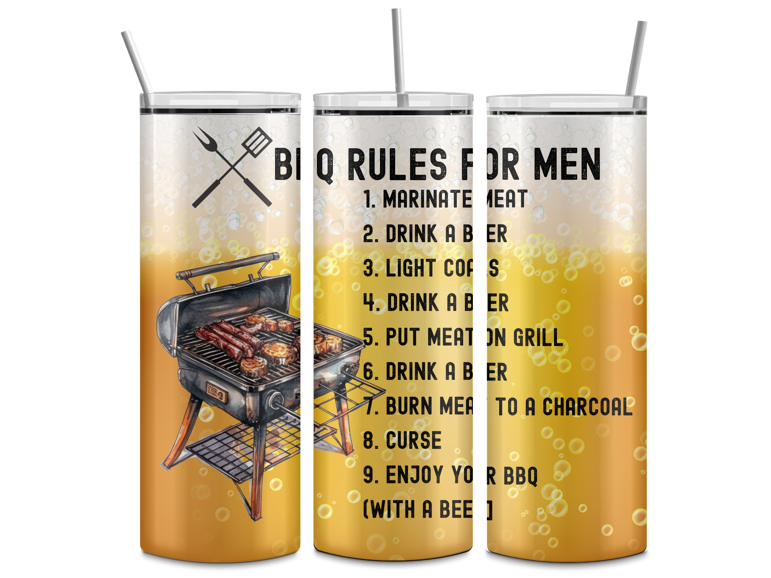 BBQ Rules 20oz Steel Tumbler