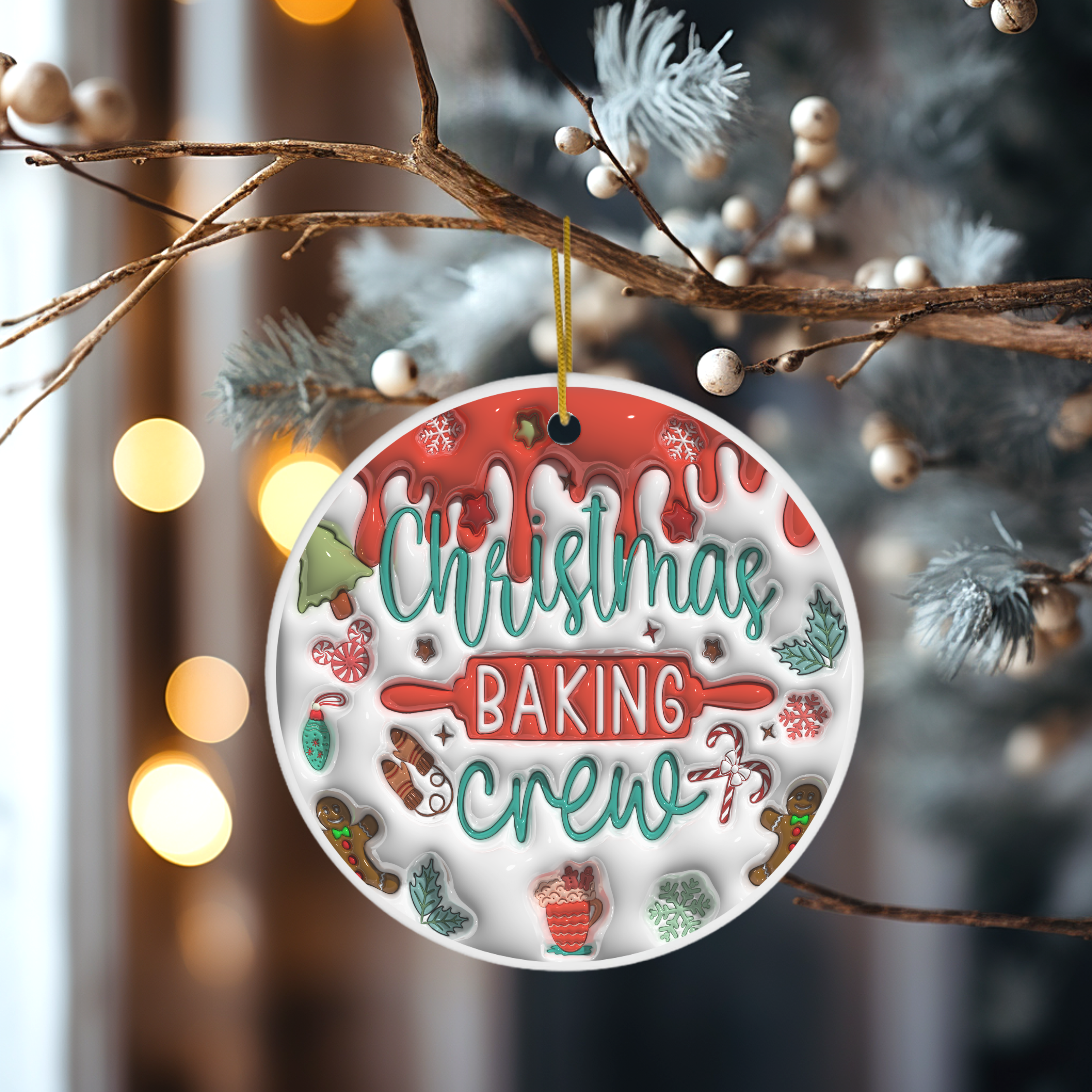 Christmas Baking Crew Ceramic Christmas Ornament