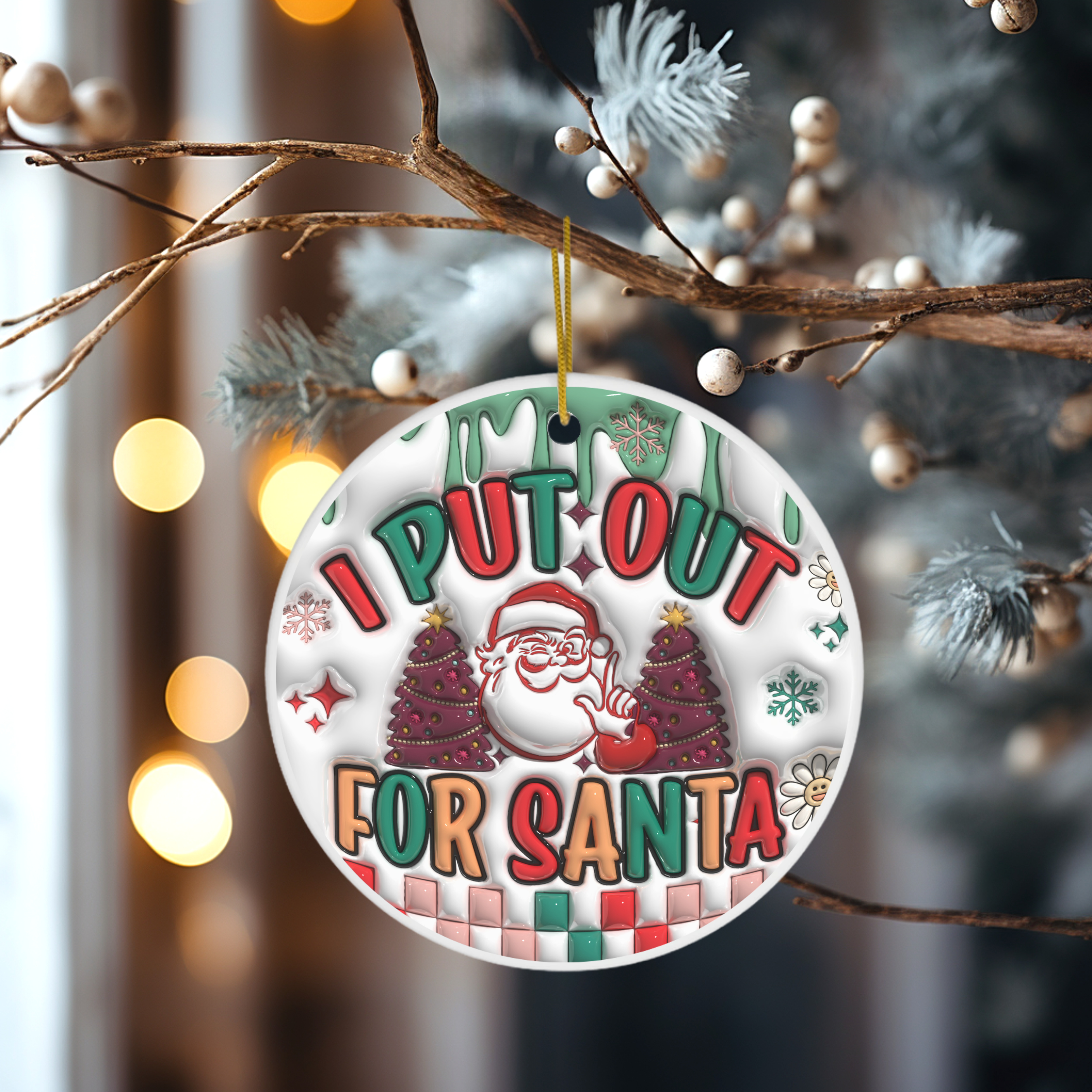 I Put Out For Santa Ceramic Christmas Ornament