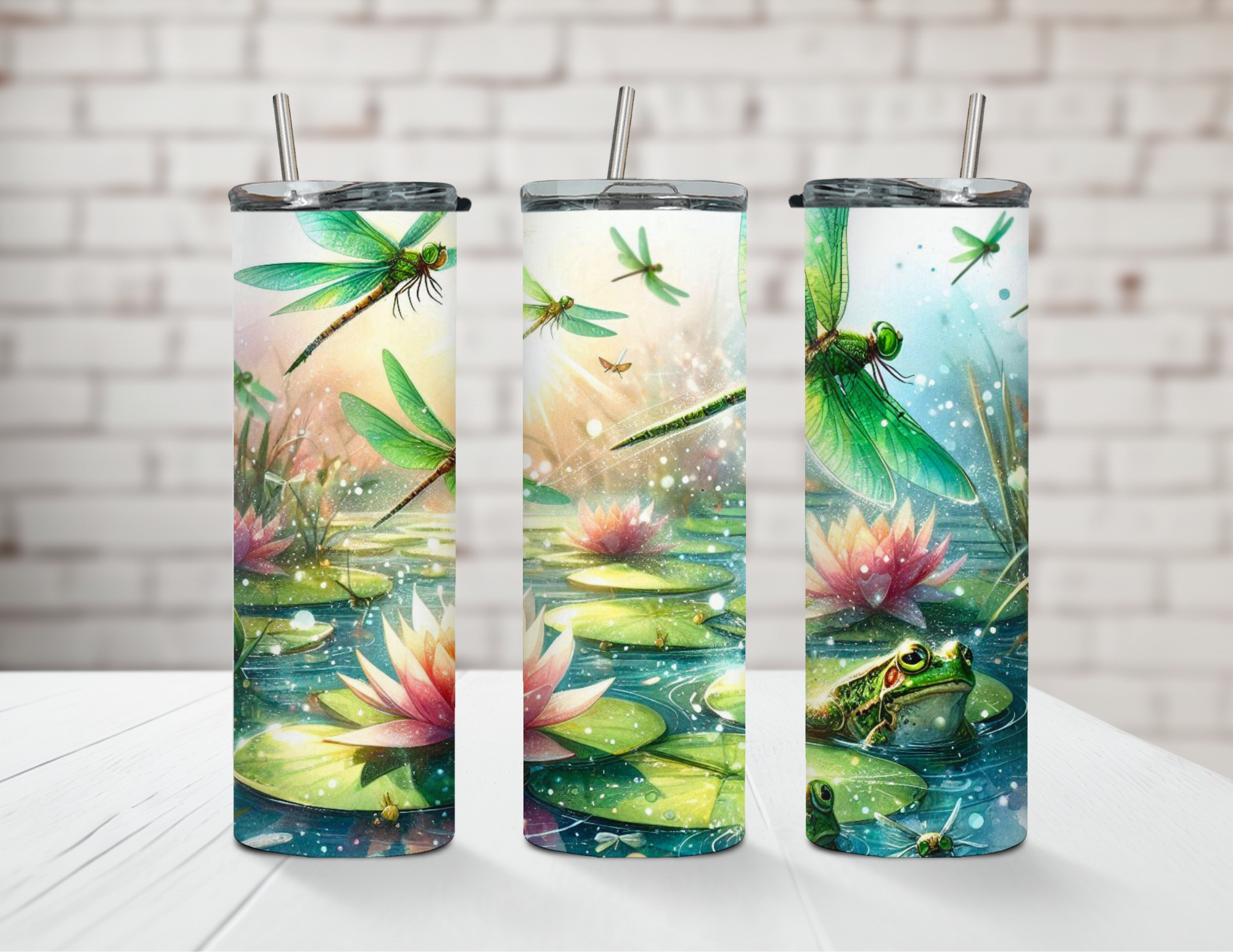 Dragonflies Croakin' Around 20oz Steel Tumbler