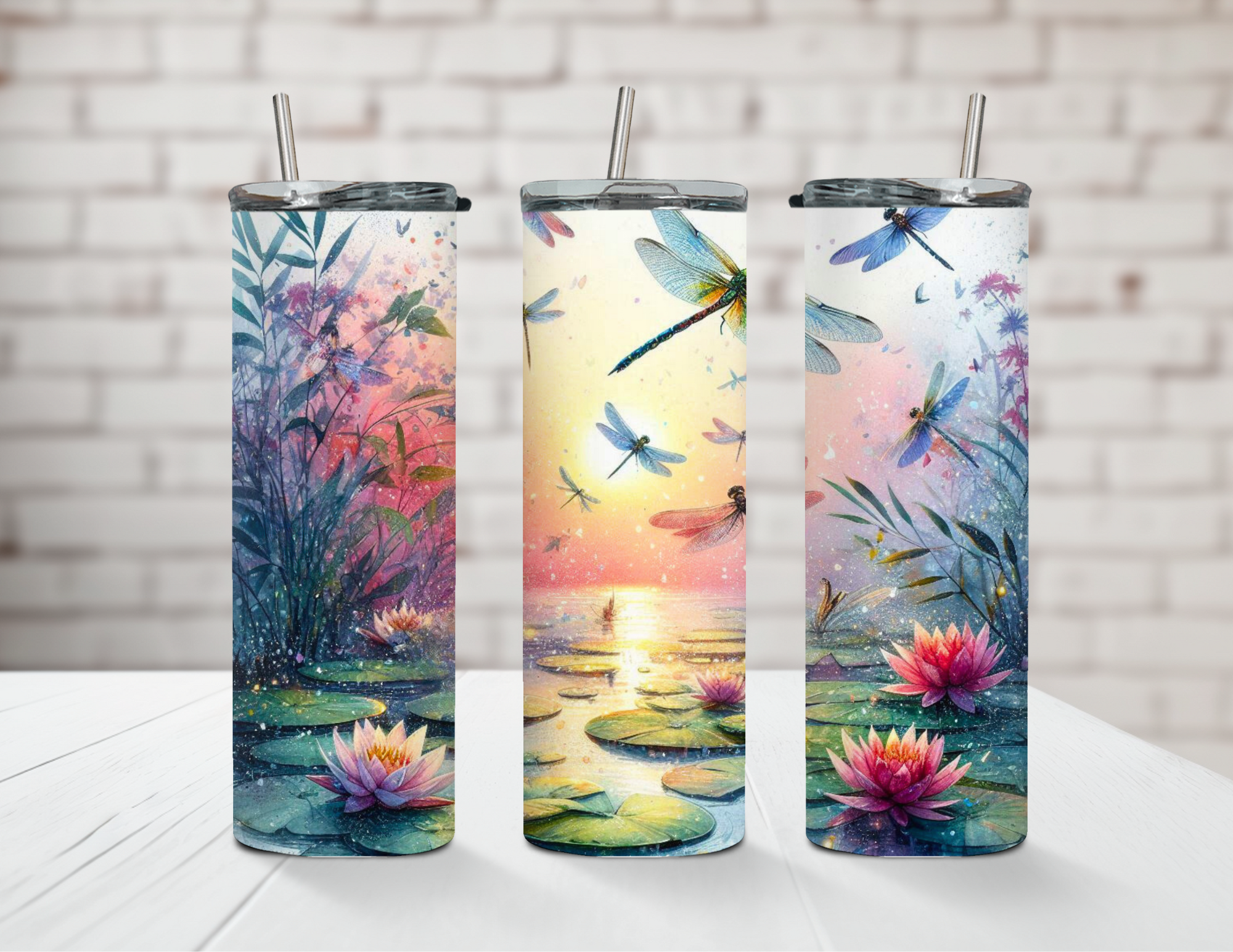 Dragonfly Sunset 20oz Steel Tumbler