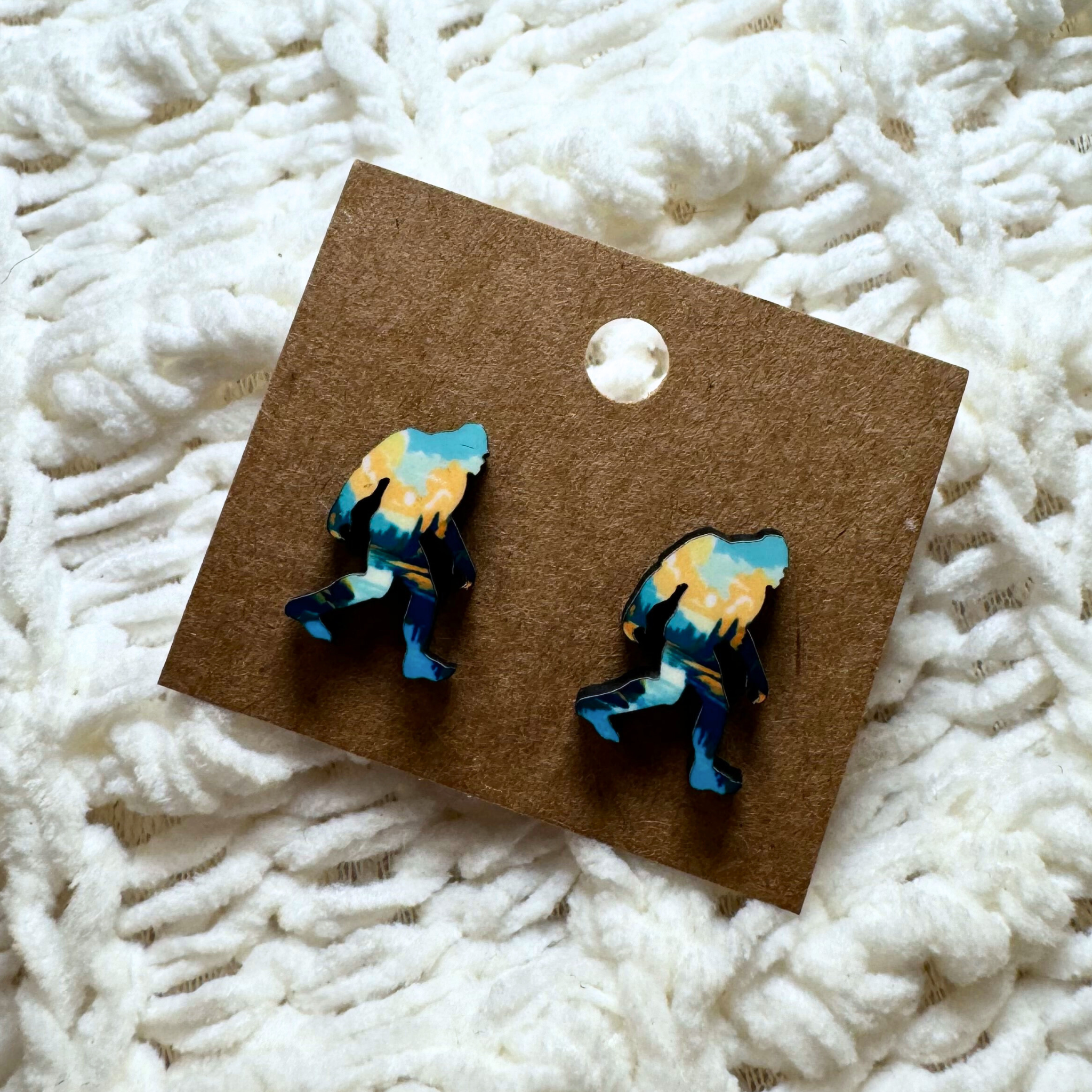 Sunrise River Sasquatch Stud Earrings