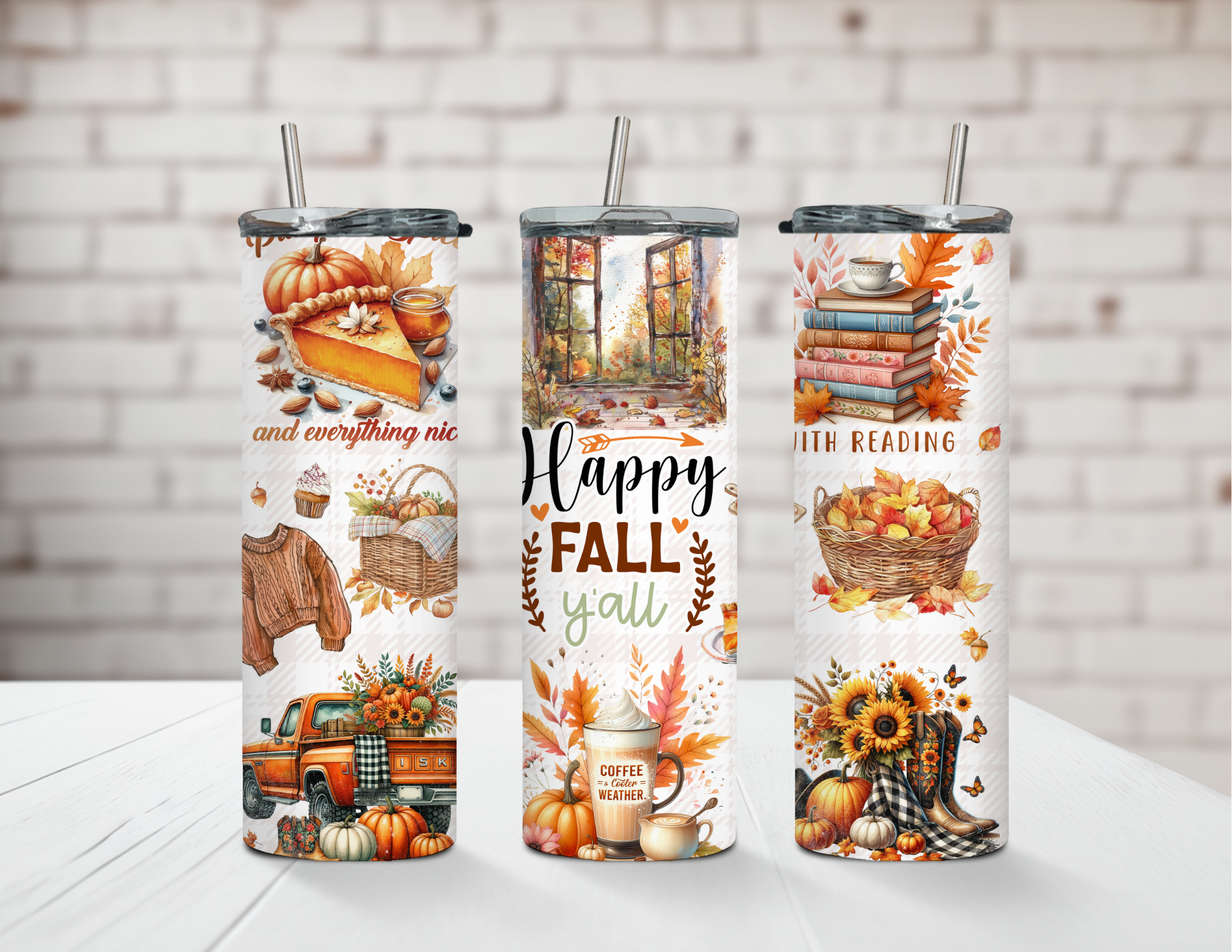 Happy Fall 20oz Stainless Steel Tumbler