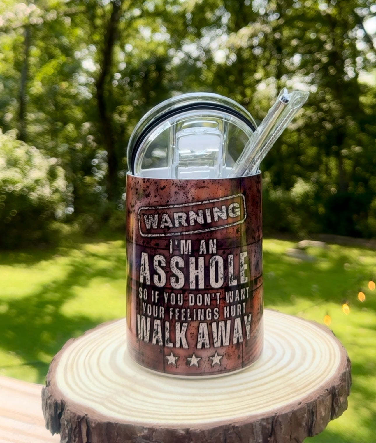 Warning I’m An A**hole 10oz stainless steel tumbler