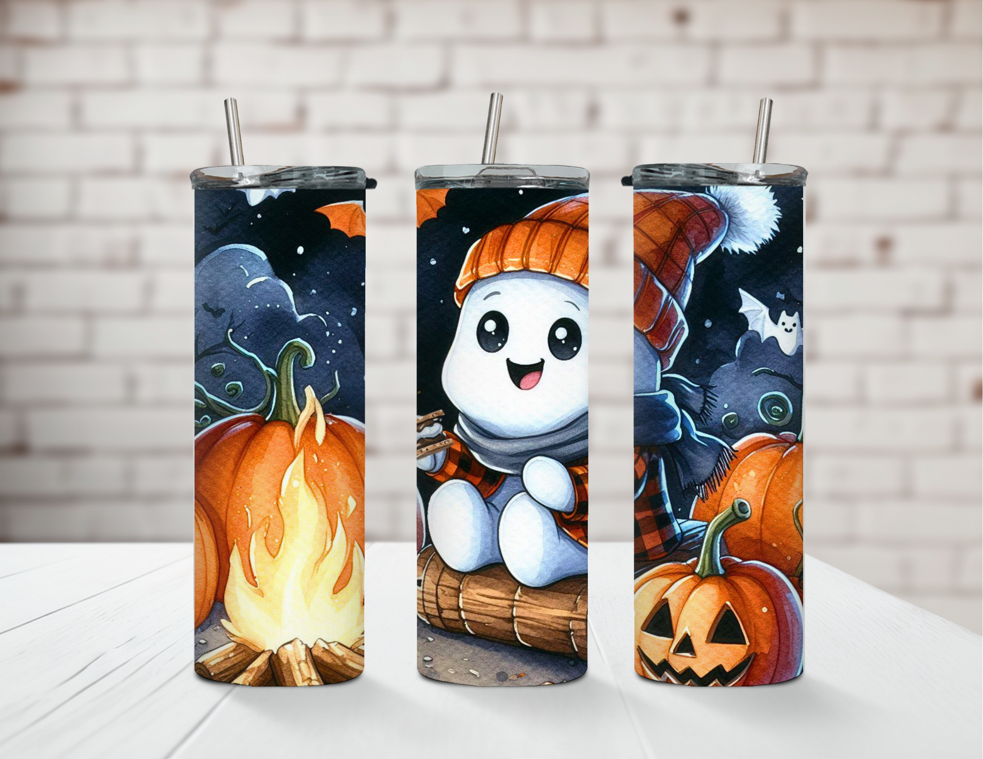 Ghostly Gourmet Ghost S'mores 20oz Stainless Steel Tumbler