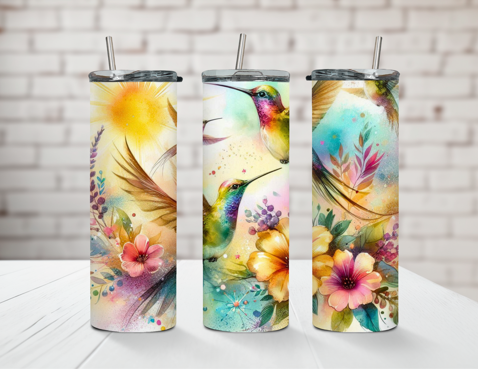 Fluttering Feathers Hummingbird Stainless Steel 20oz Tumbler