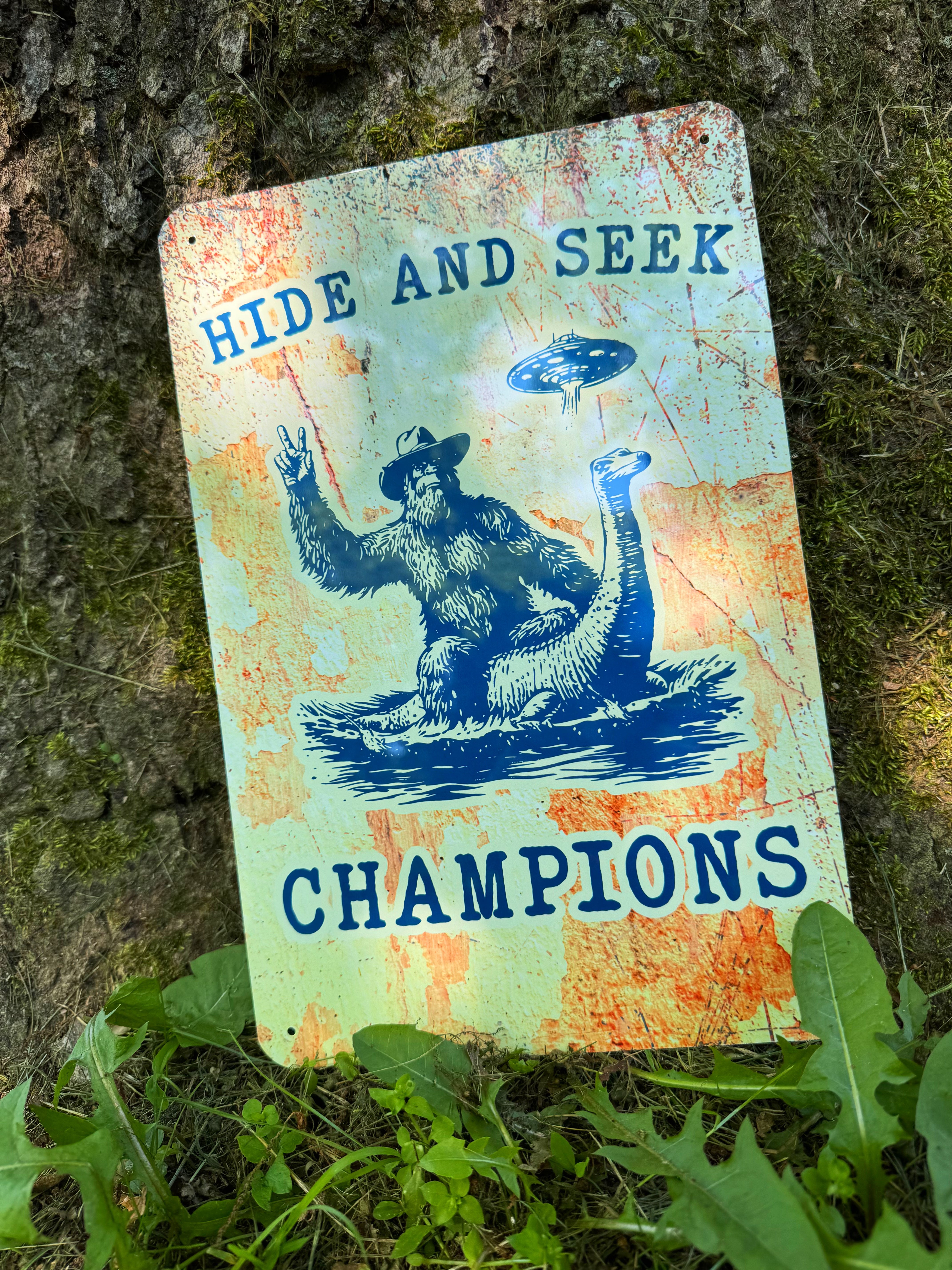 Hide And Seek Champions Aluminum Sign