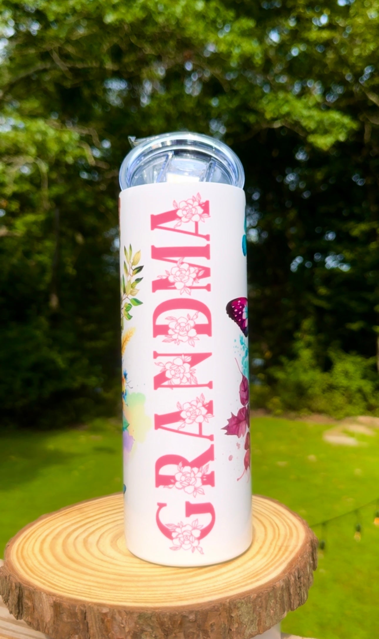 Floral Grandma 20oz Steel Tumbler