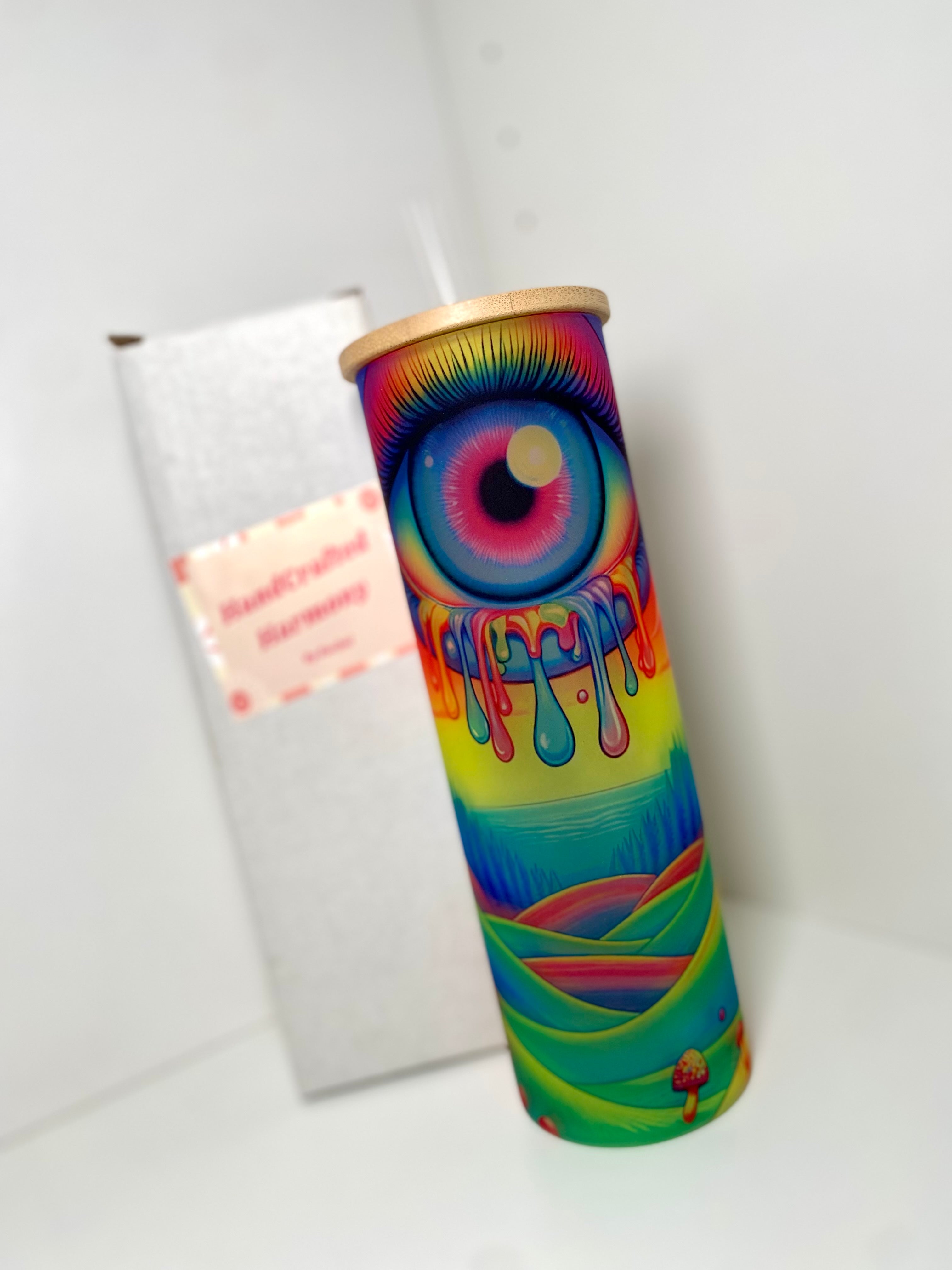 Psychedelic Glass Eye 20oz Frosted Glass Tumbler