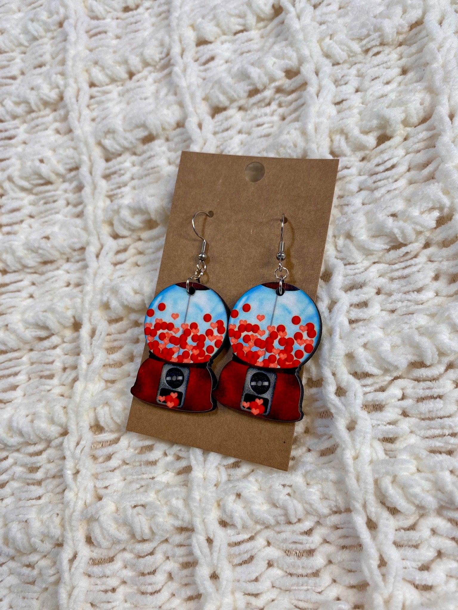 Heart Gumball Dangle Earrings