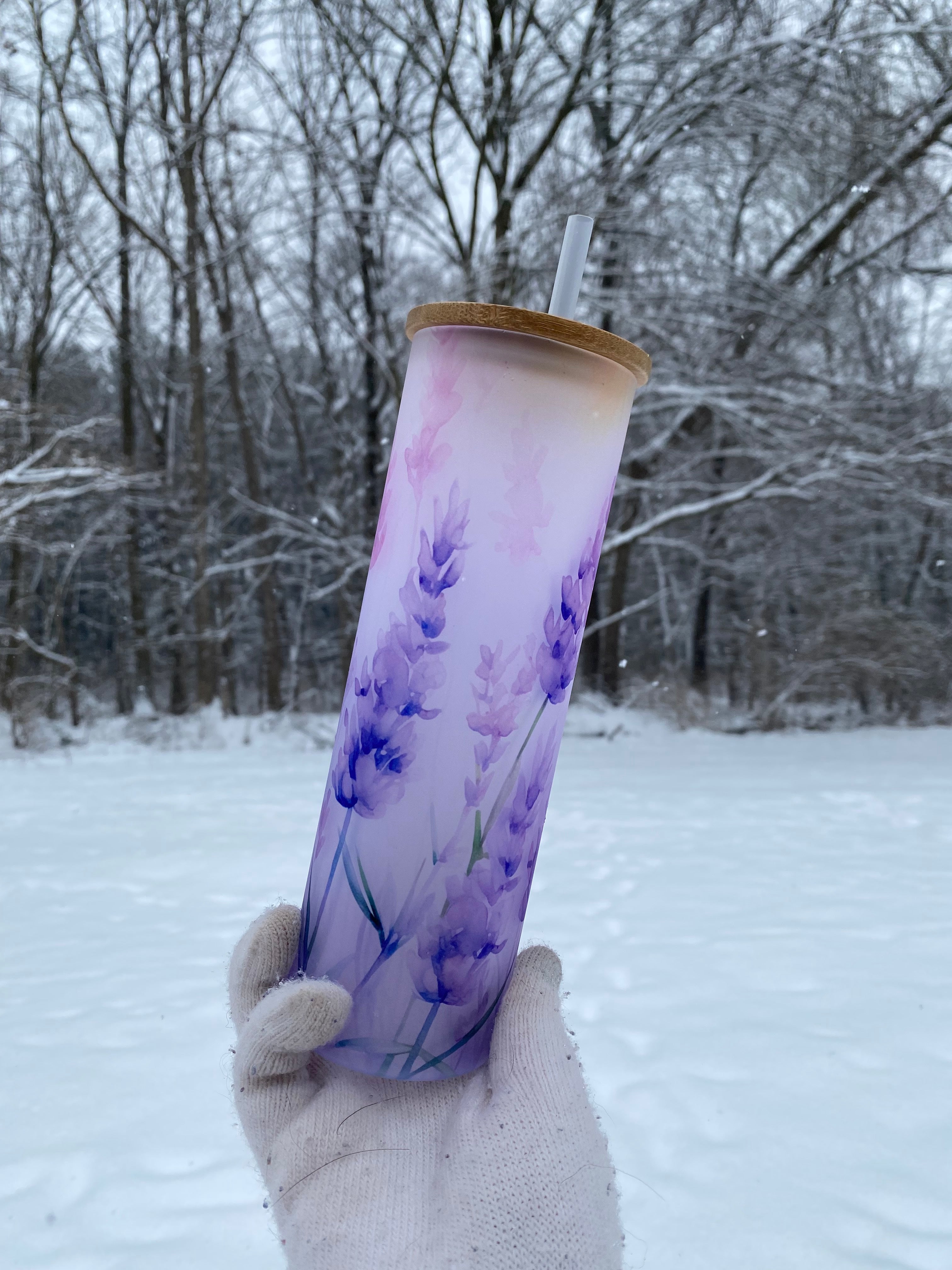 Lilac 20oz Frosted Glass Sublimation Tumbler