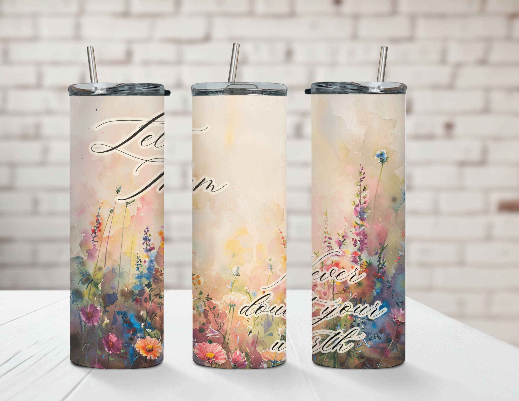 "Let Them" Suicide Prevention Wildflower 20oz Stainless Steel Tumbler