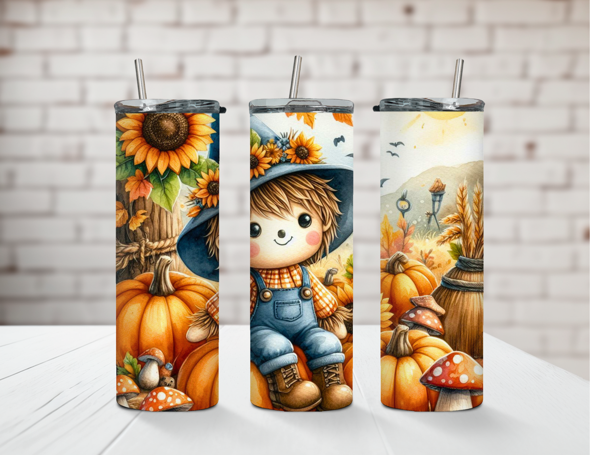 Snuggly Scarecrow 20oz Stainless Steel Tumbler