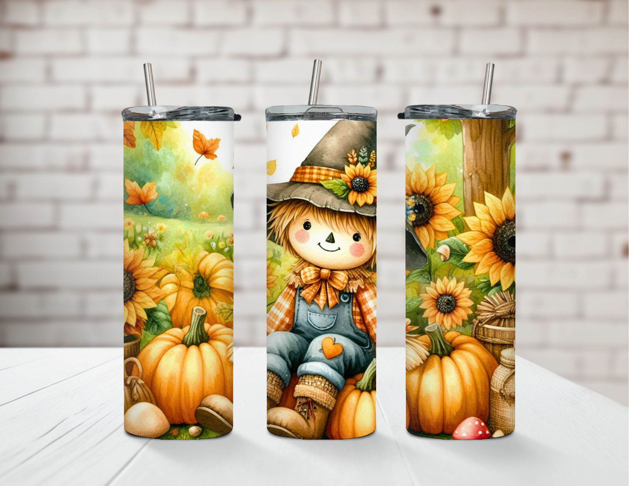 Harvest Helper Scarecrow 20oz Stainless Steel Tumbler