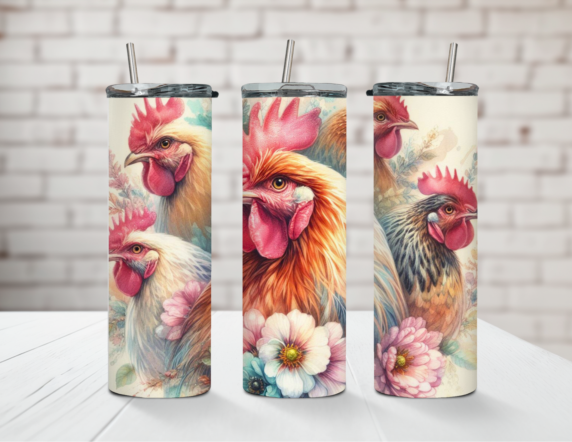 Bunch Of Hens Cluckin' Around 20oz Steel Tumbler