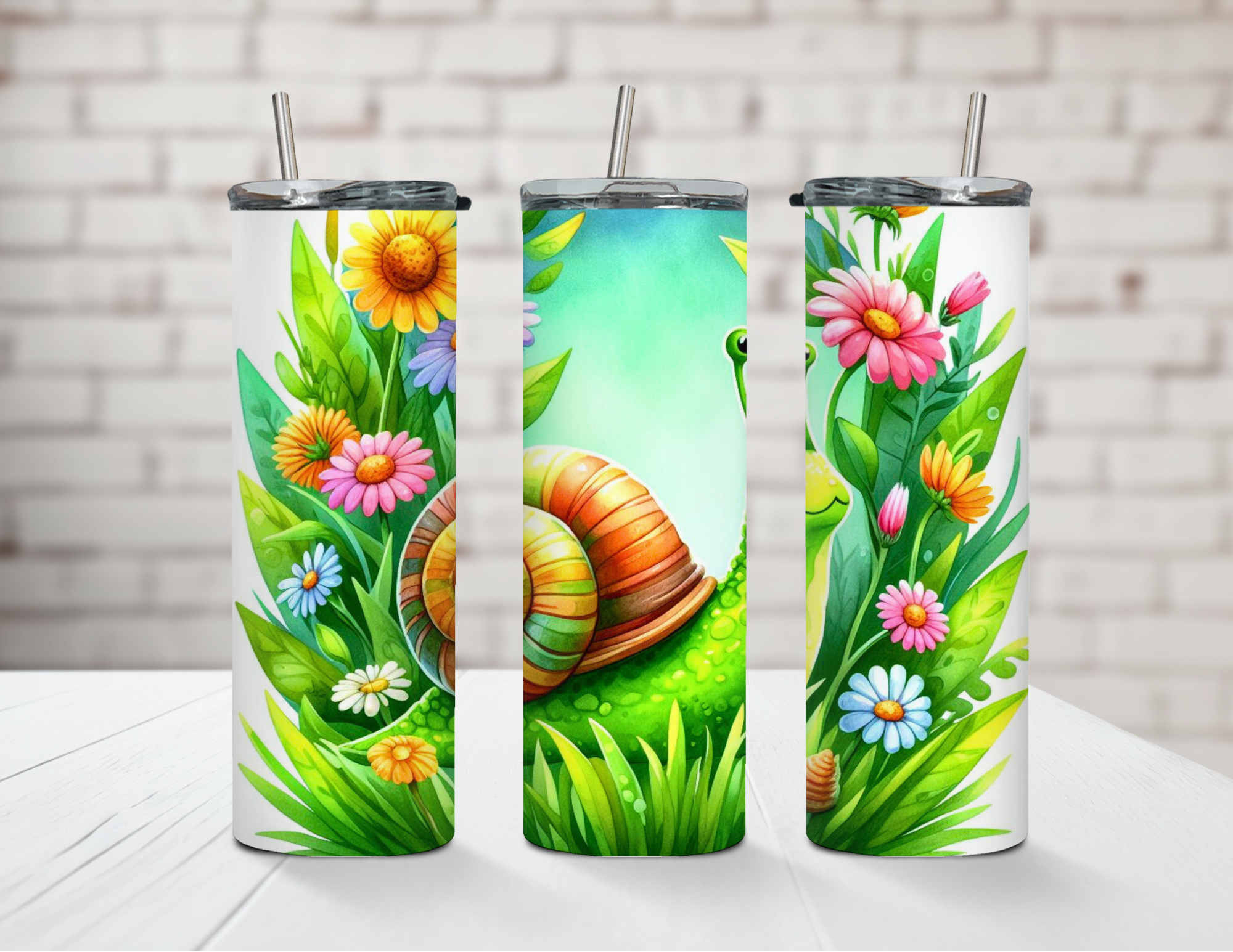 Happy Snail 20oz Steel Tumbler