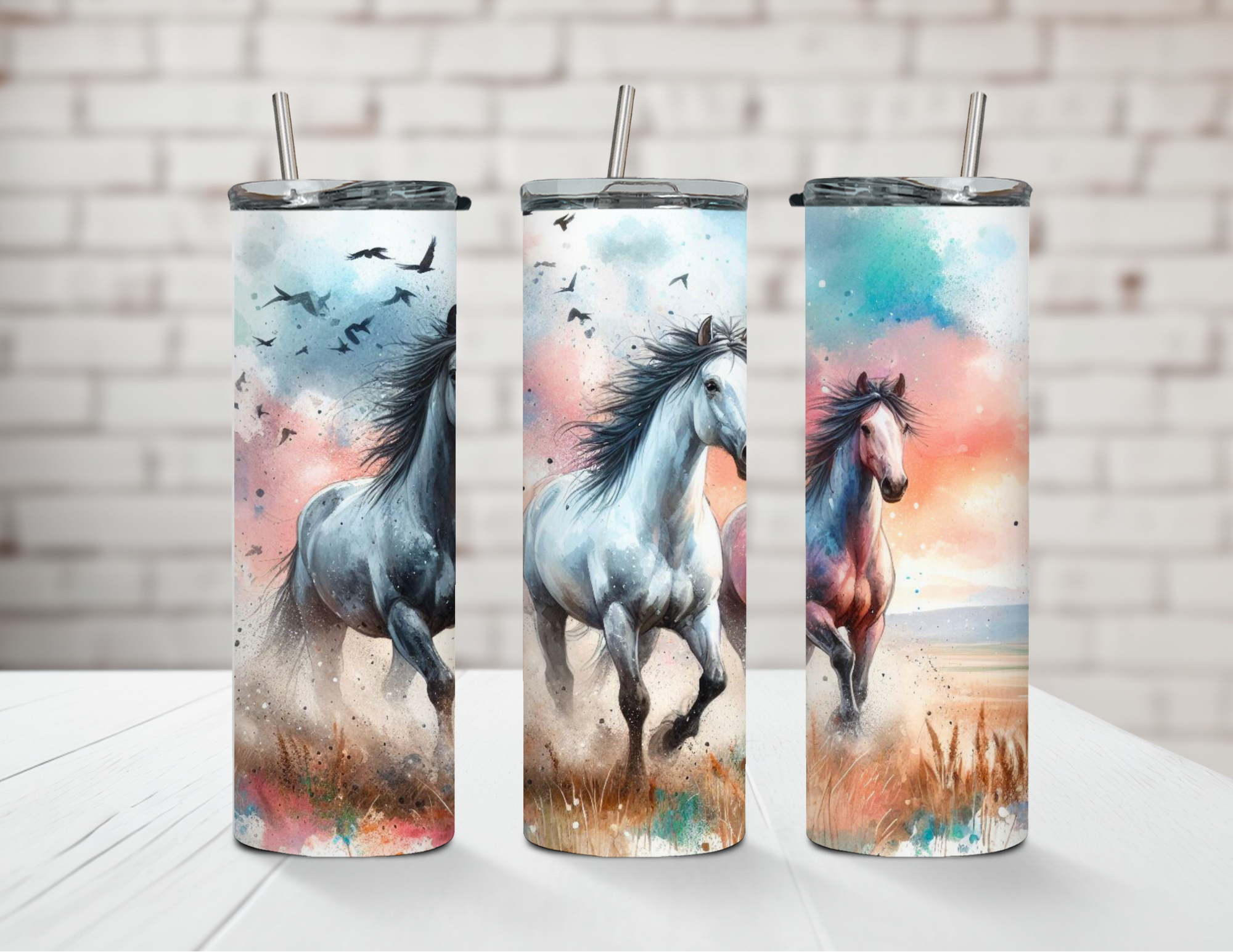 Hooves In Harmony Horses 20oz Steel Tumbler