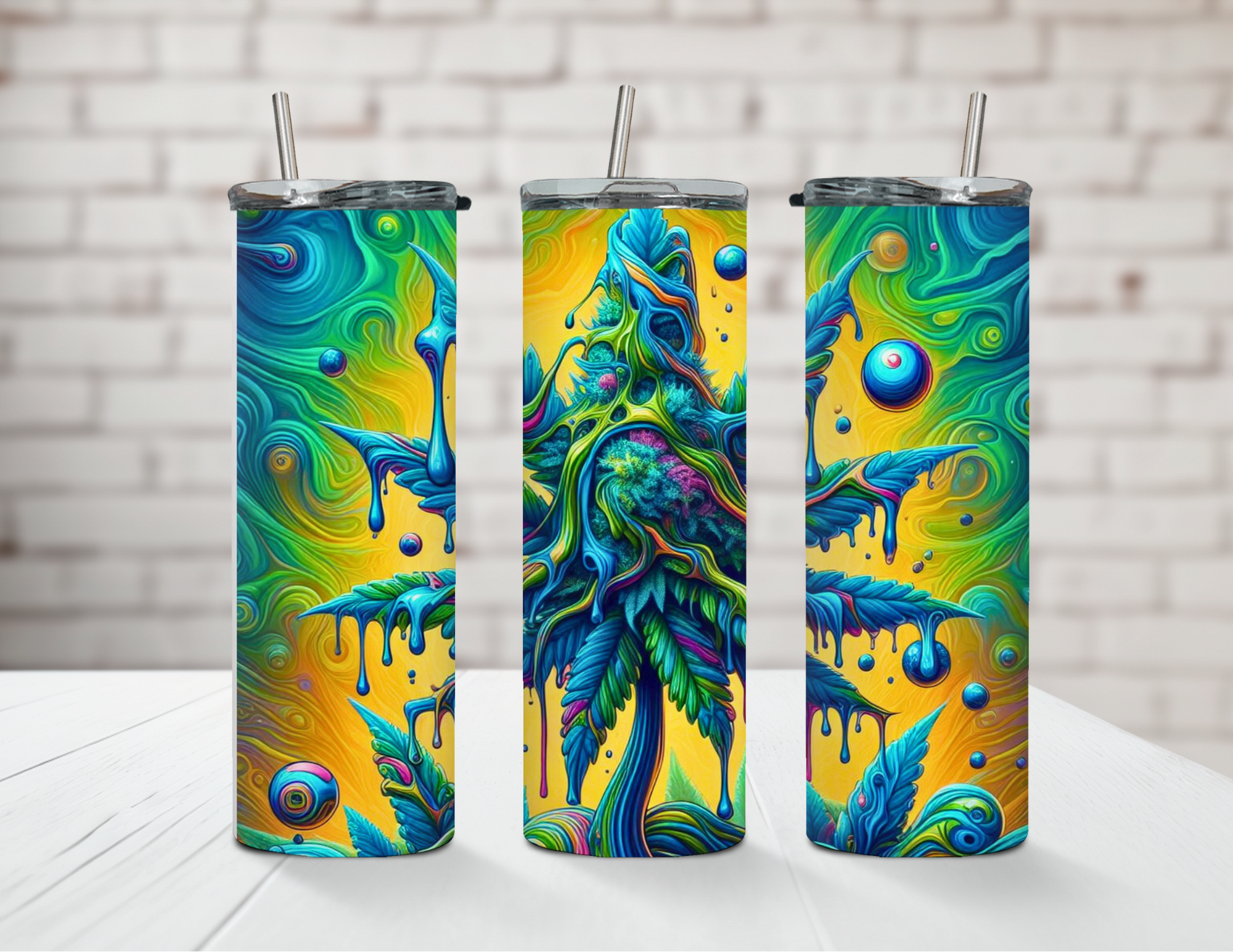 Melting Cannabis 20oz Steel Tumbler