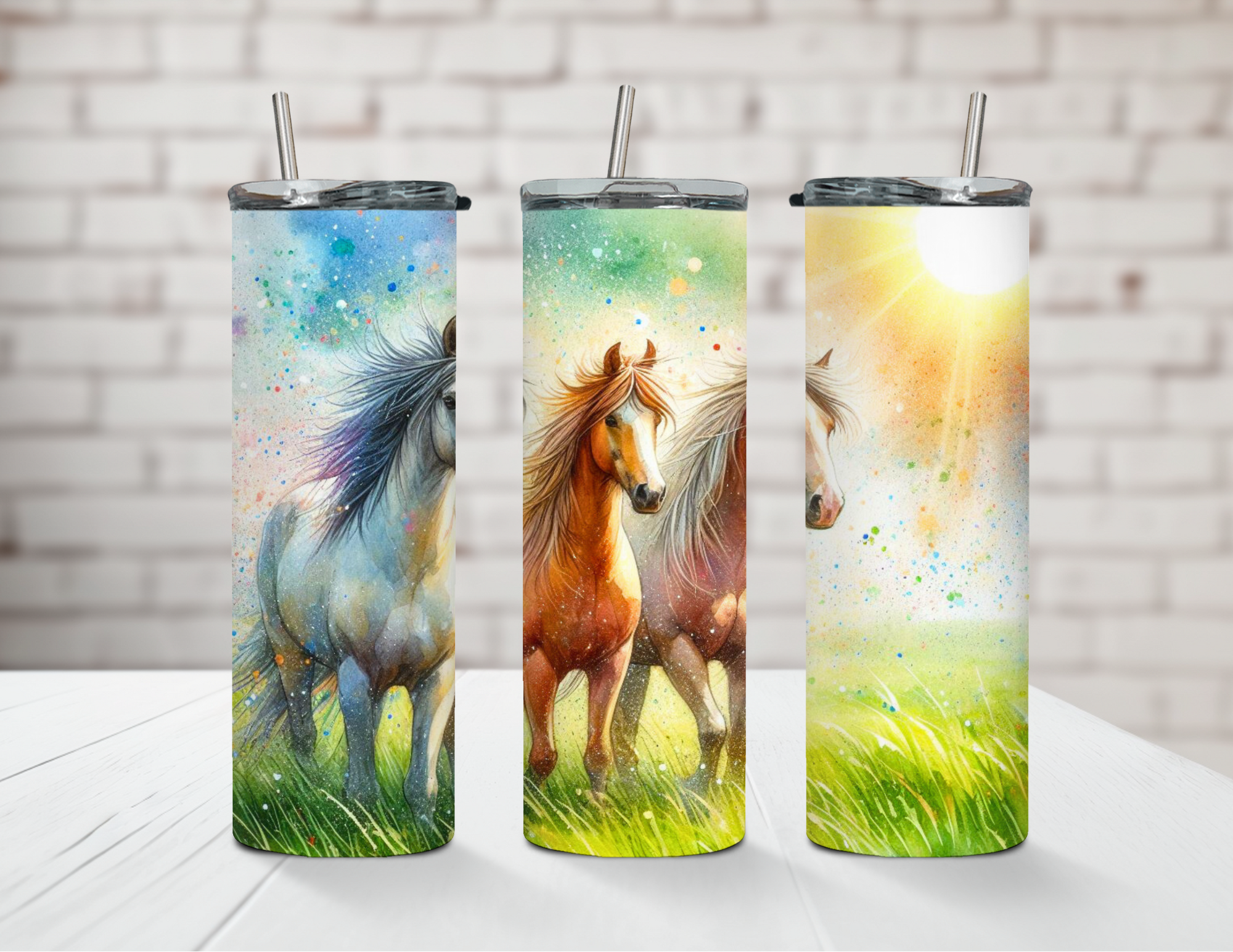 Galloping With Grace Horses 20oz Steel Tumbler