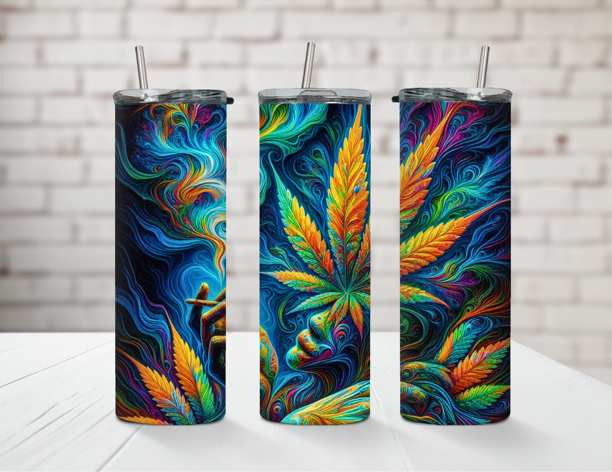 Psychedelic Puffs 20oz Steel Tumbler