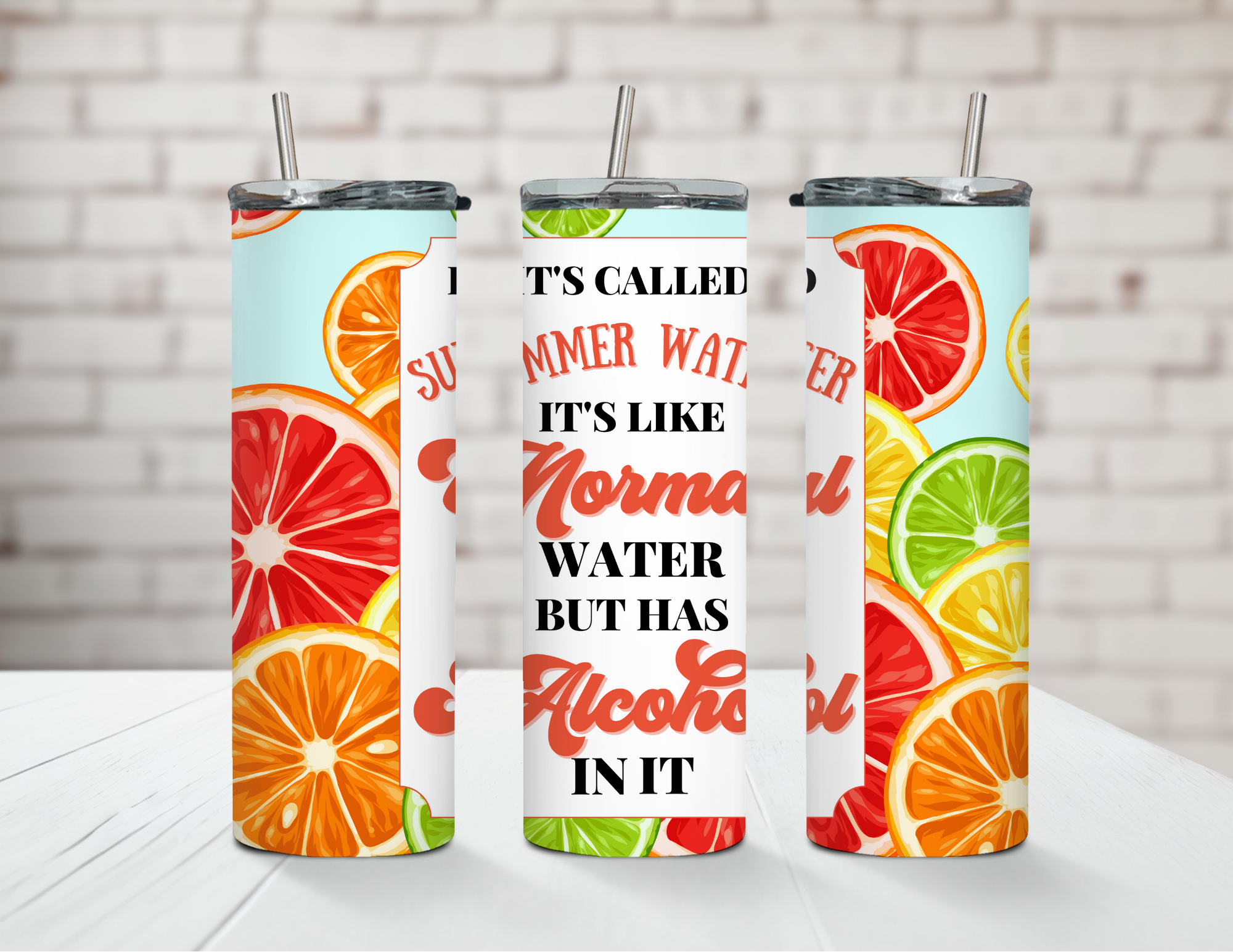 Summer Water 20oz Steel Tumbler