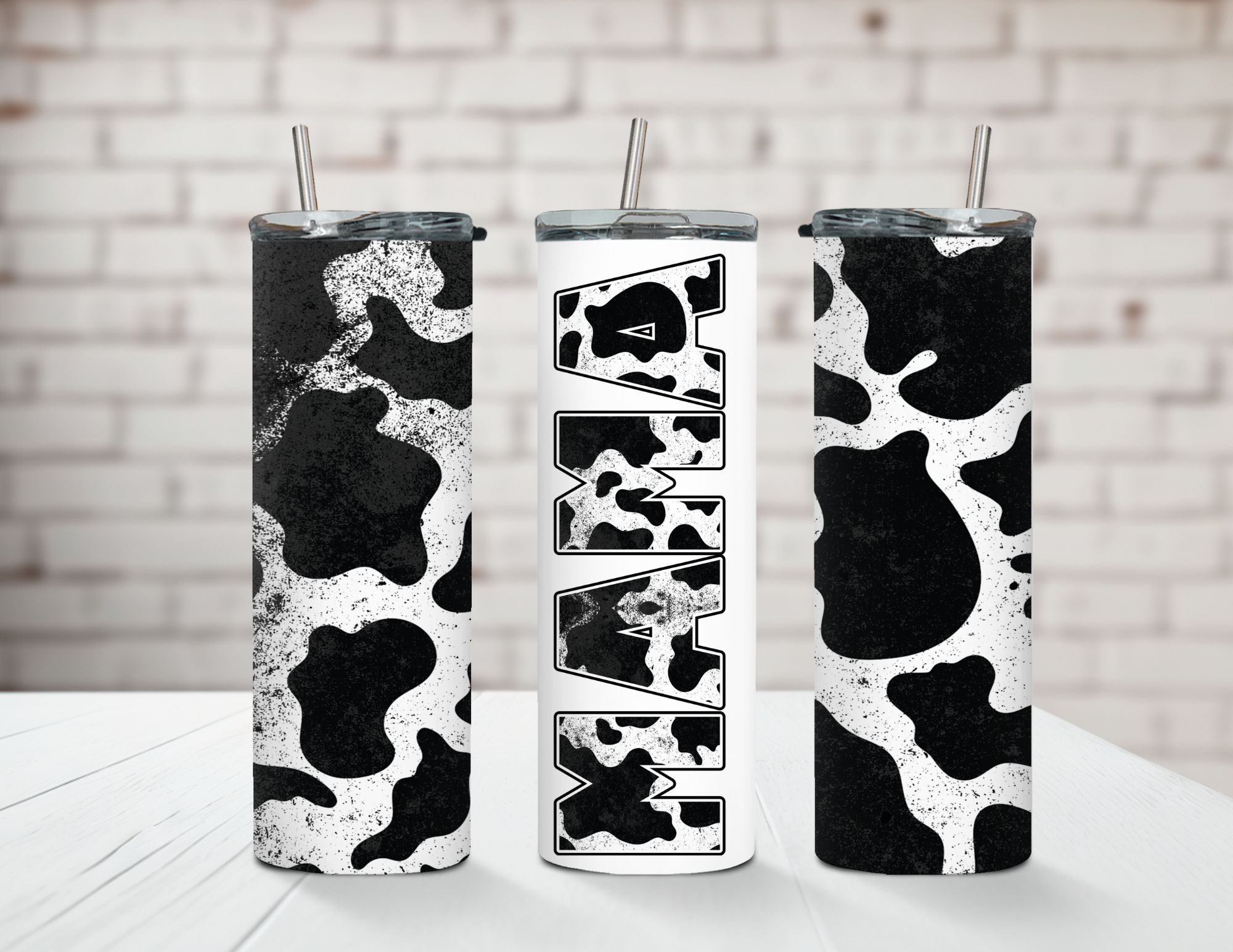 Cow Print Mama 20oz Steel Tumbler