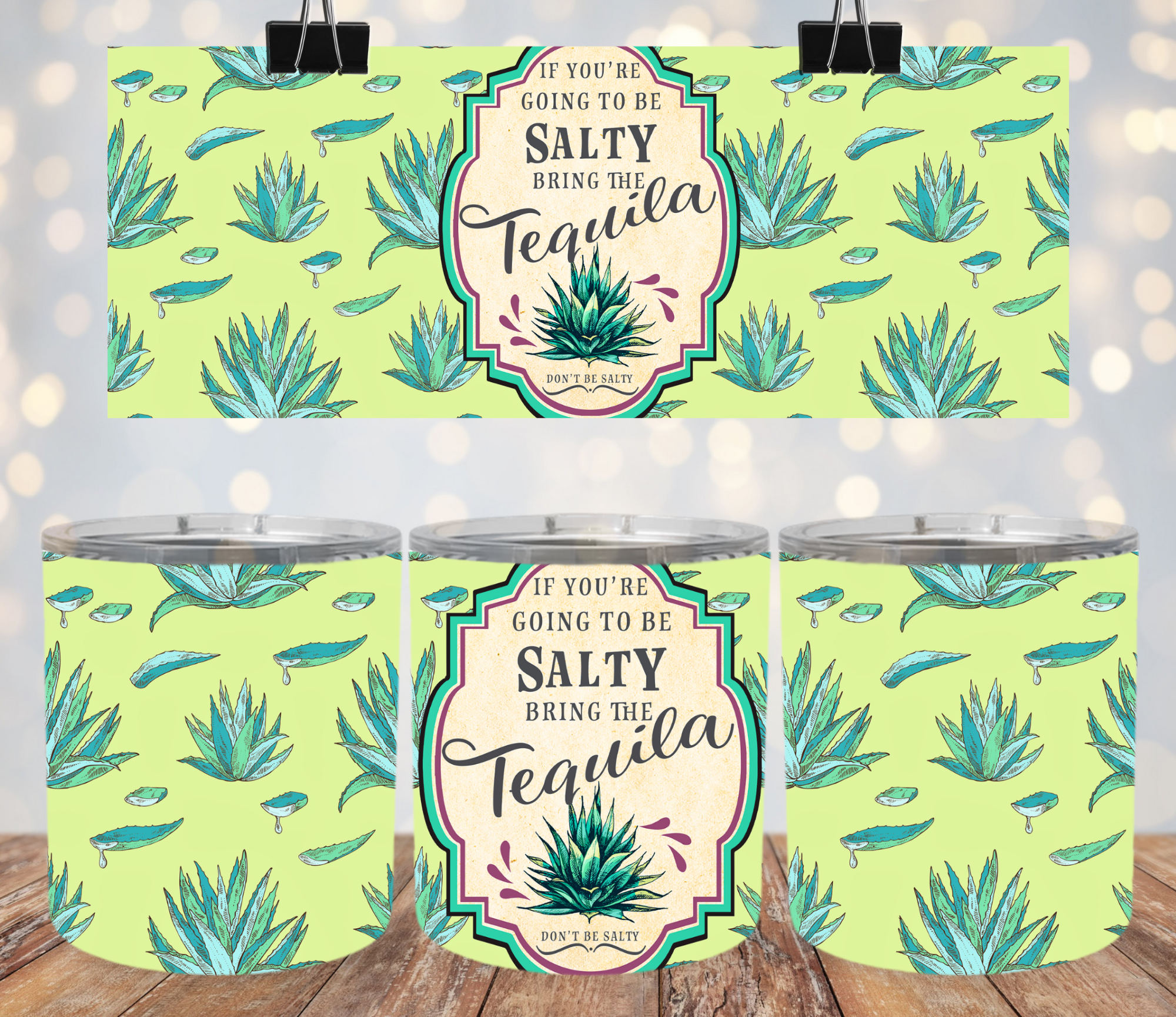 Salty Tequila 10oz Lowball Steel Tumbler