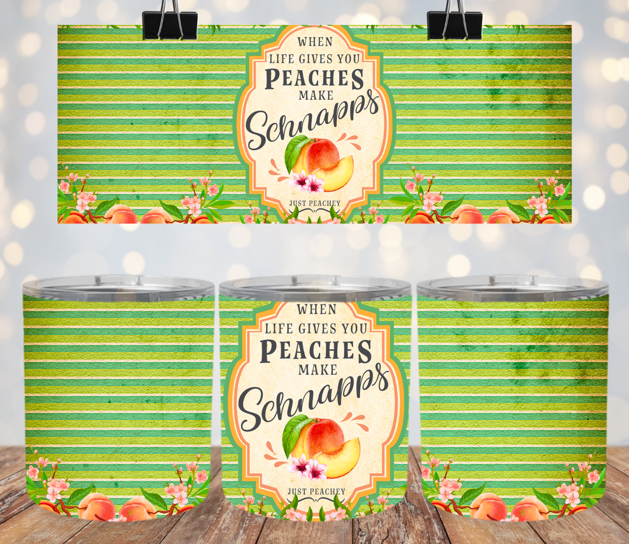 Peach Schnapp's 10oz Lowball Steel Tumbler