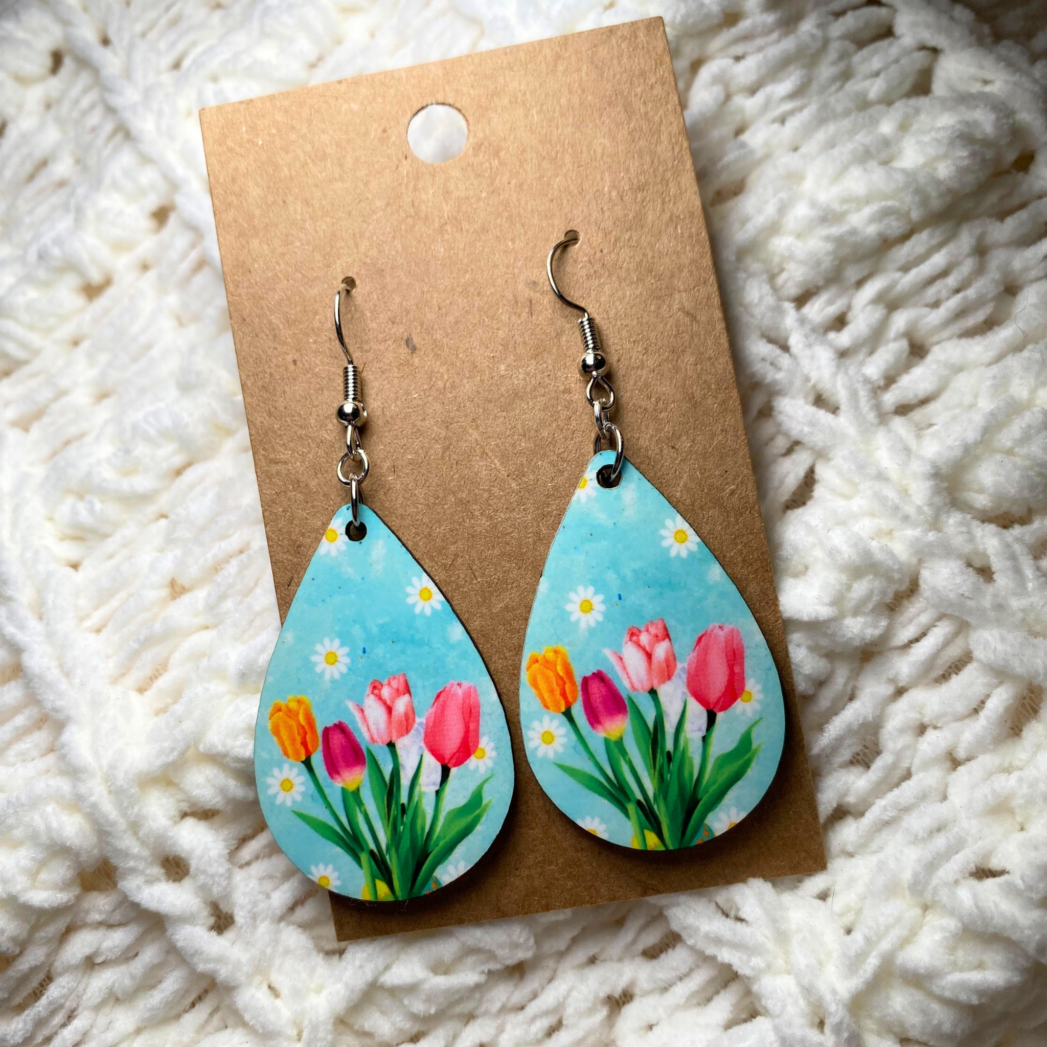 Spring Tulips Dangle Earrings