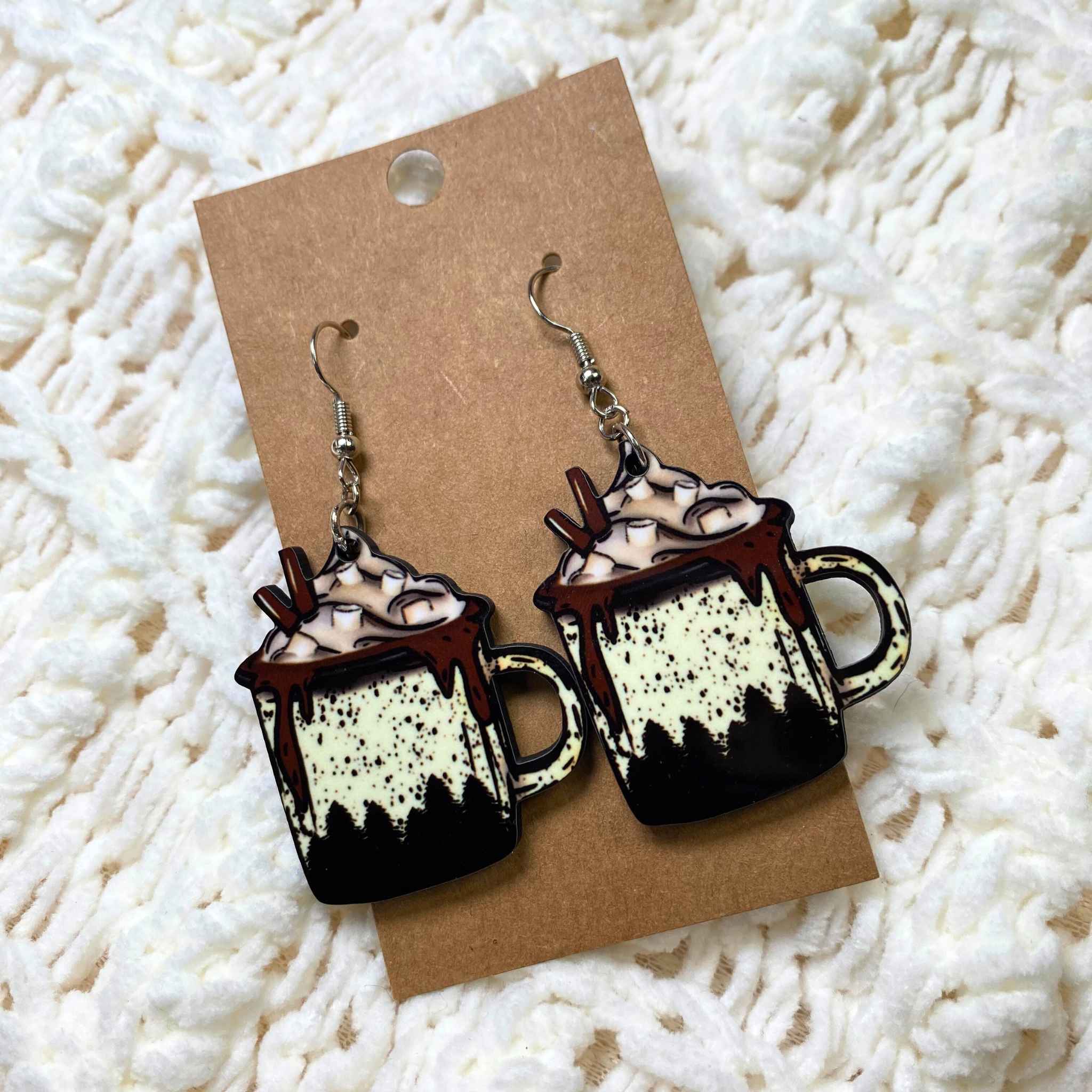 Hot Cocoa Mug Dangle Earrings