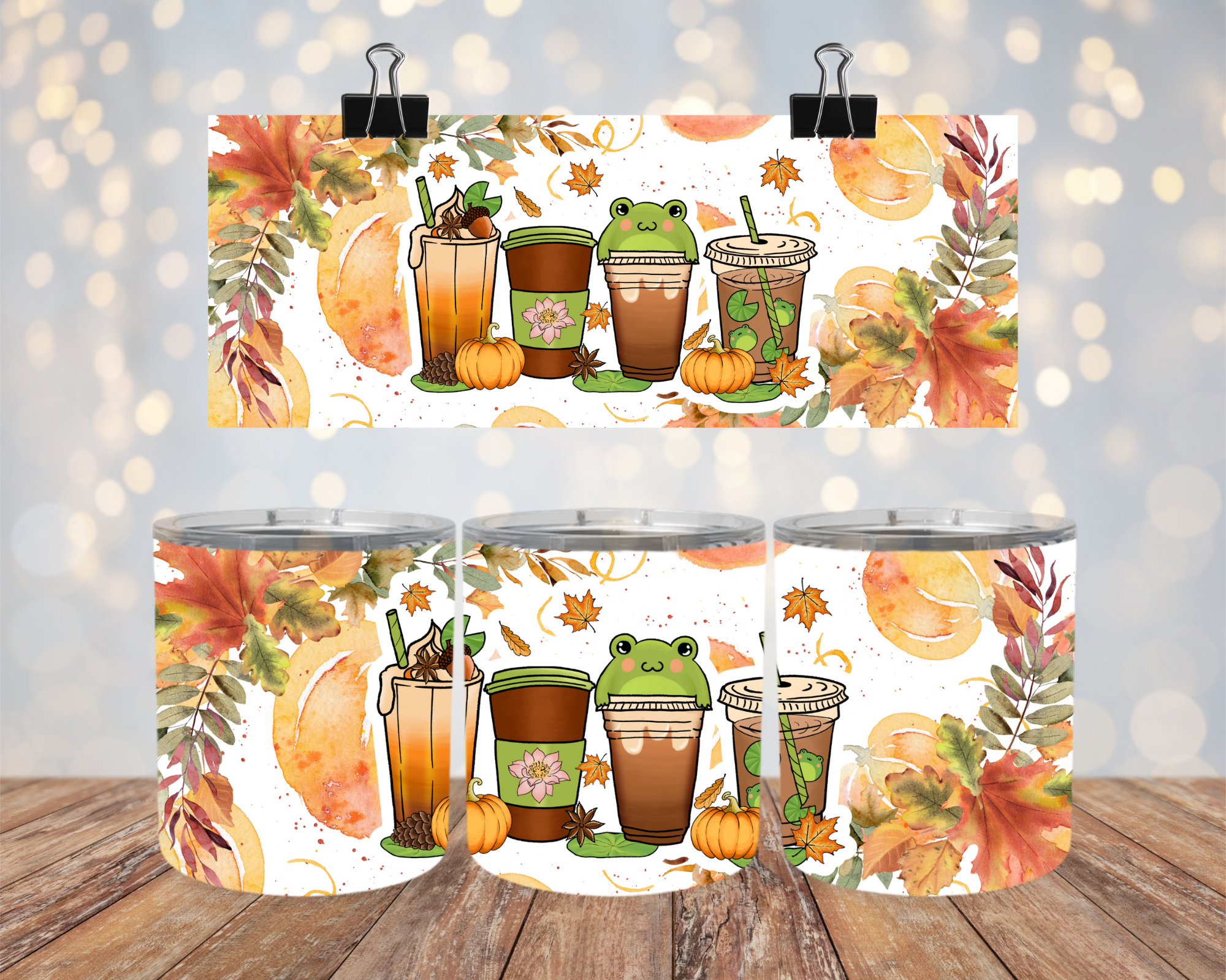 Happy Frog Autumn Fall 10oz Lowball Steel Tumbler