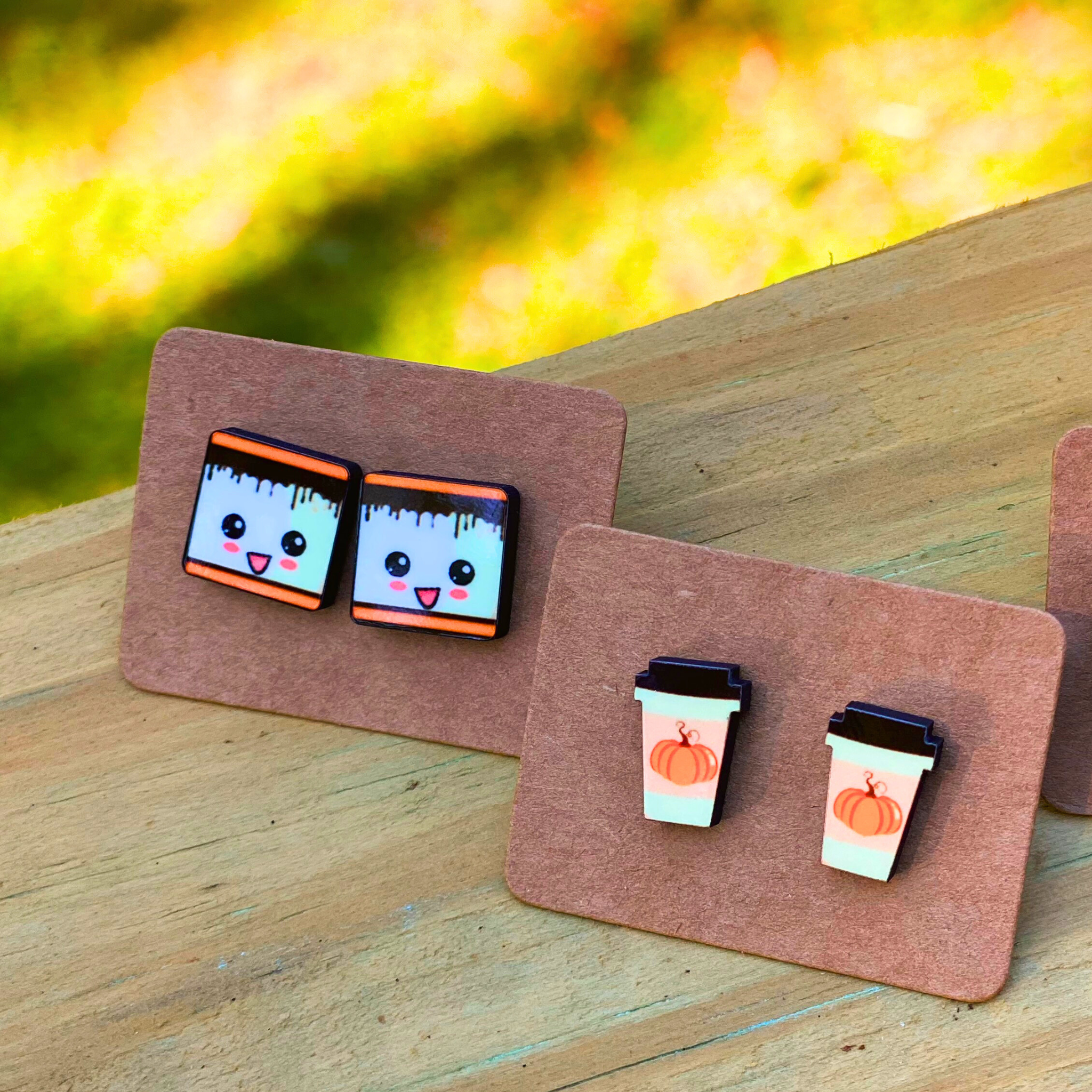 Happy S'more / Pumpkin Spice Latte Stud Earrings