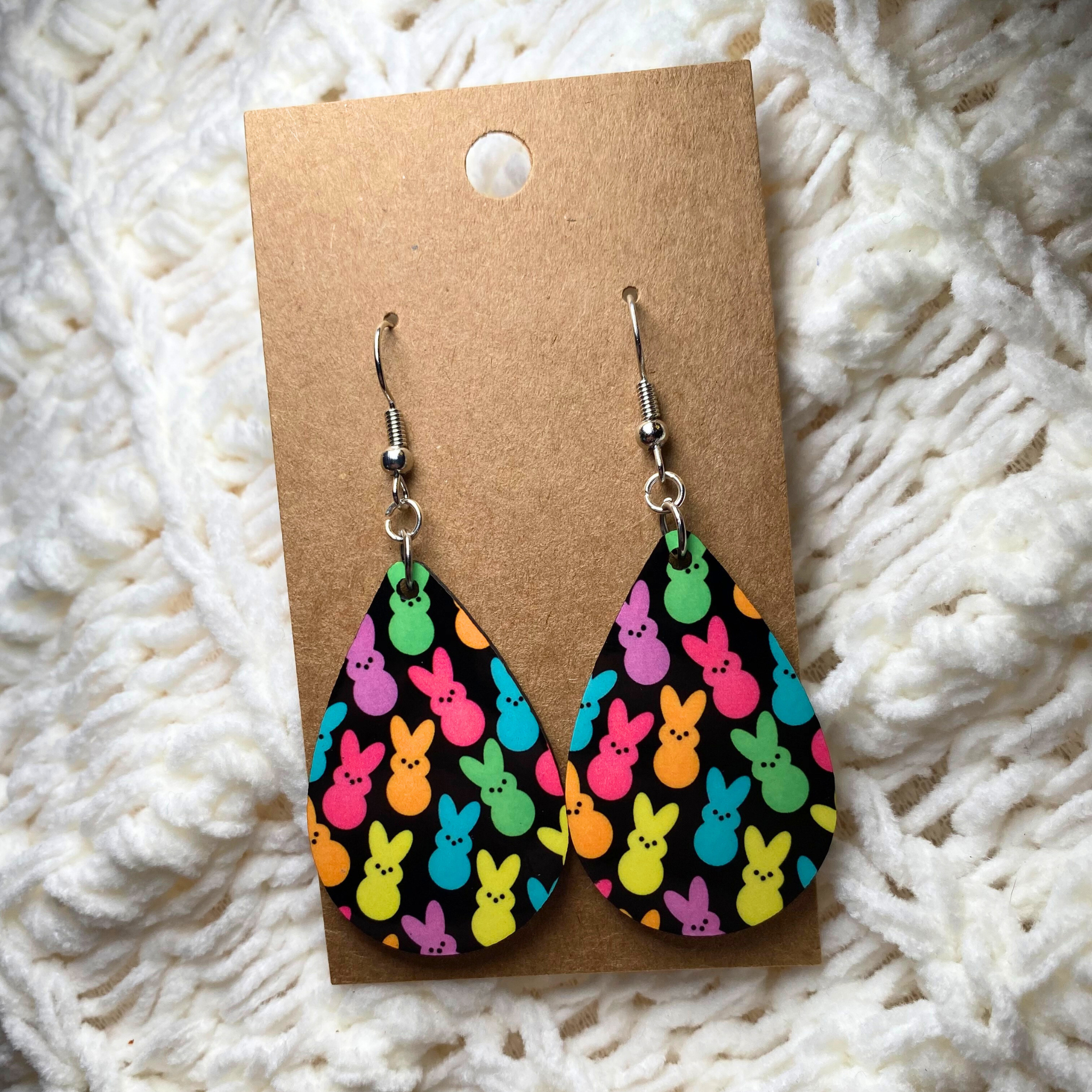 Black Peep Easter Earrings