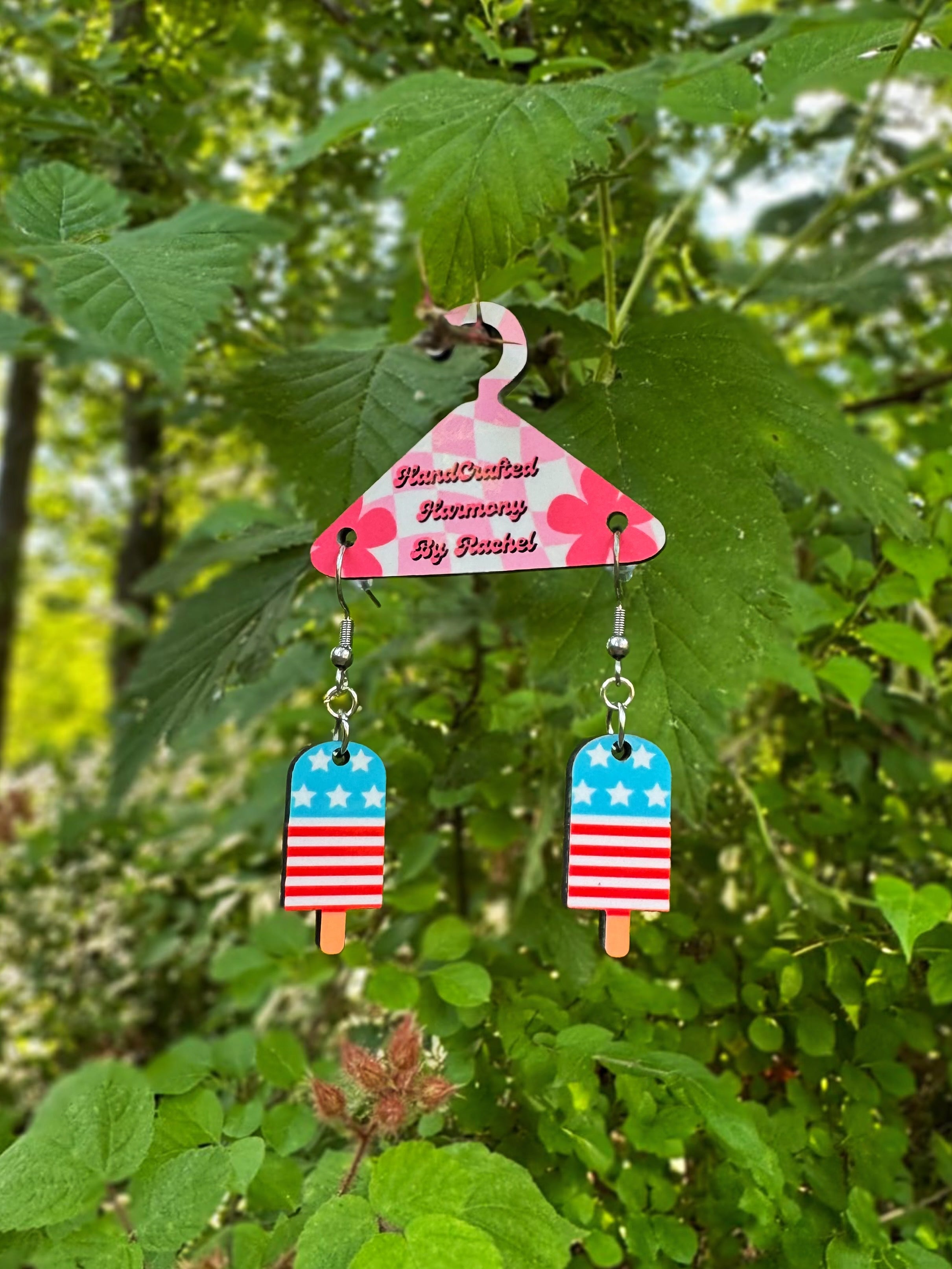 Patriotic Popsicle Dangle Earrings