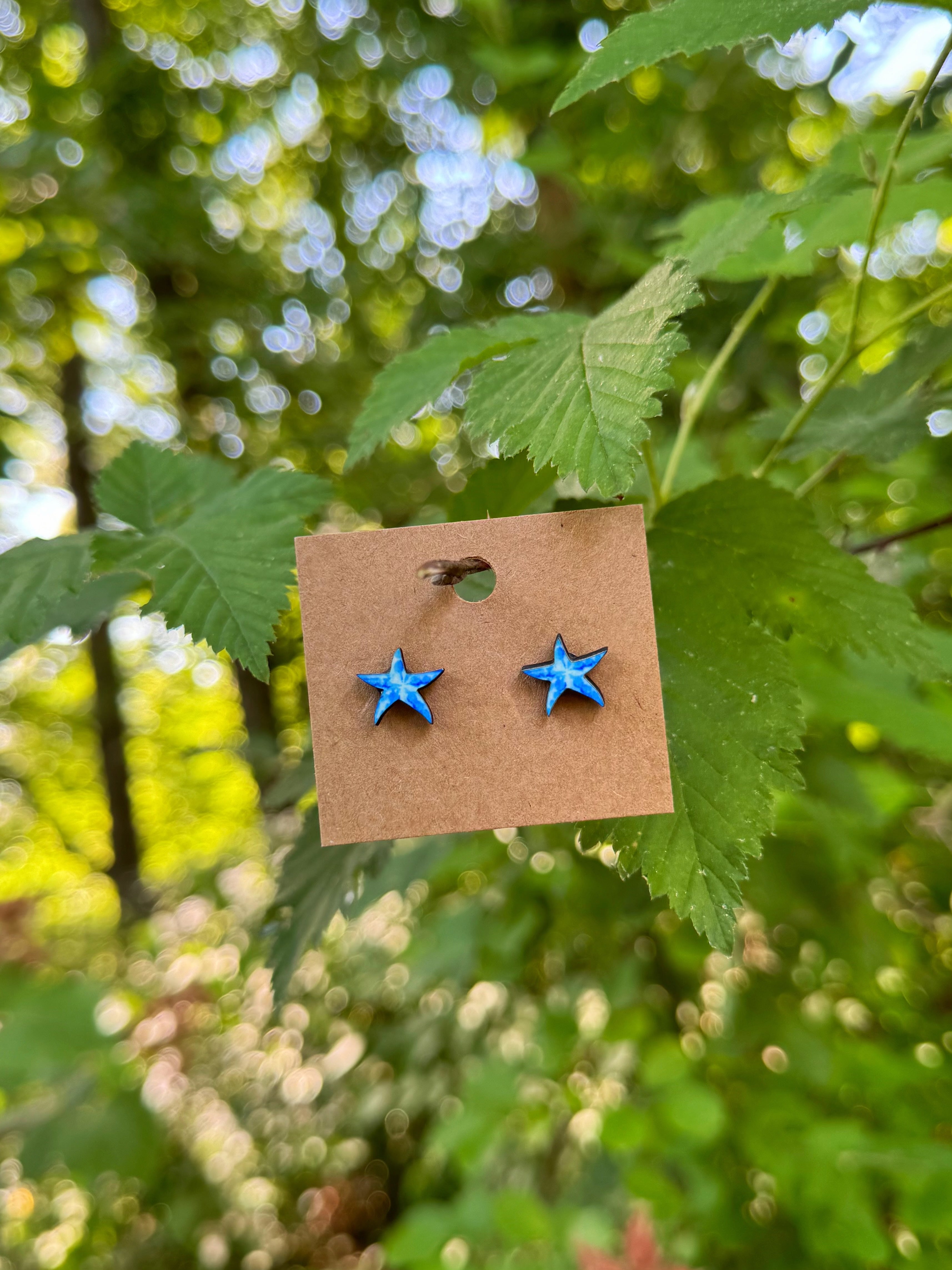 Aquamarine Inspired Starfish Stud Earrings