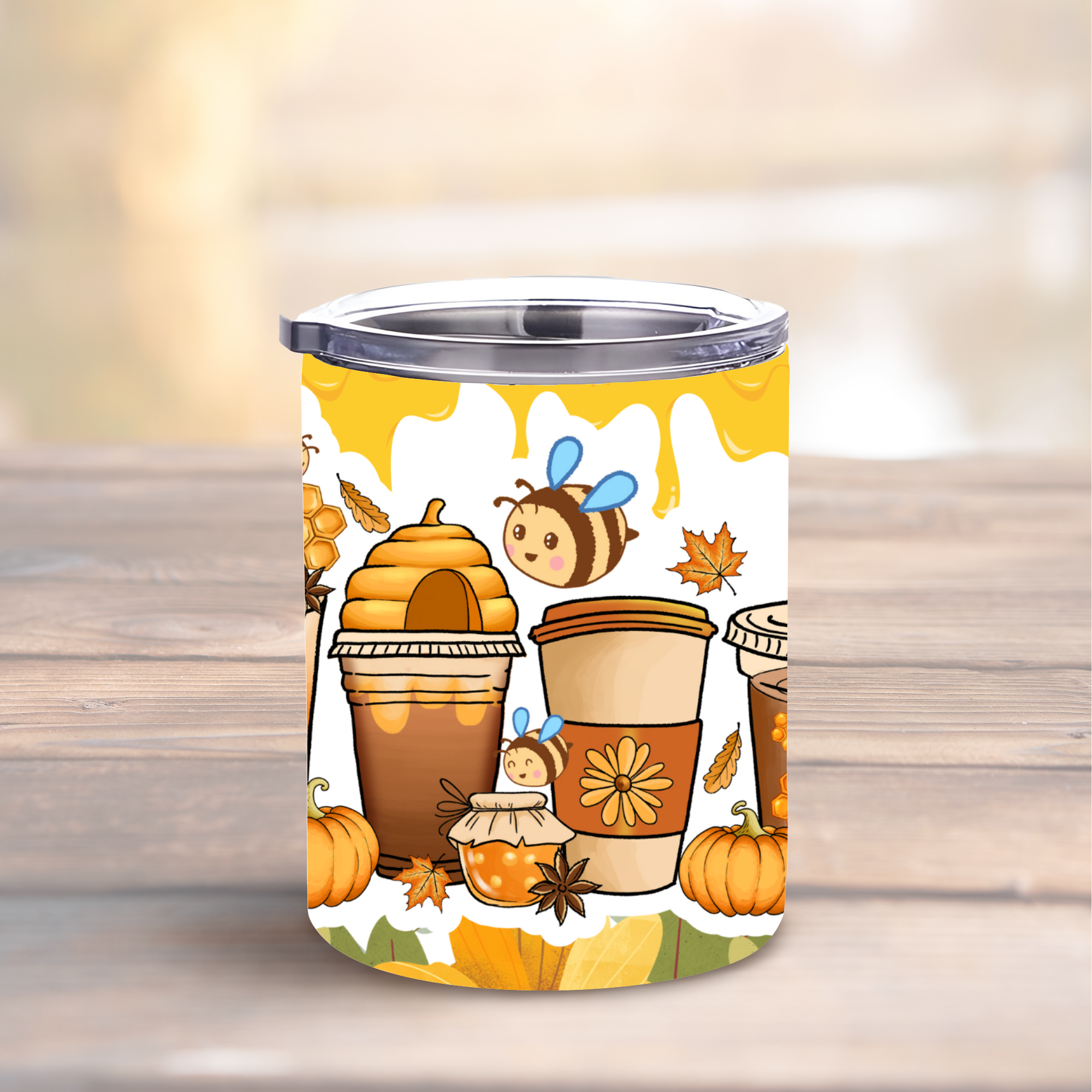 Bee's & Sunflowers 10oz Lowball Steel Tumbler