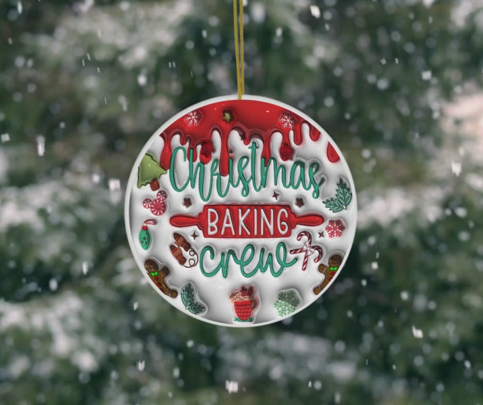 Christmas Baking Crew Ceramic Christmas Ornament