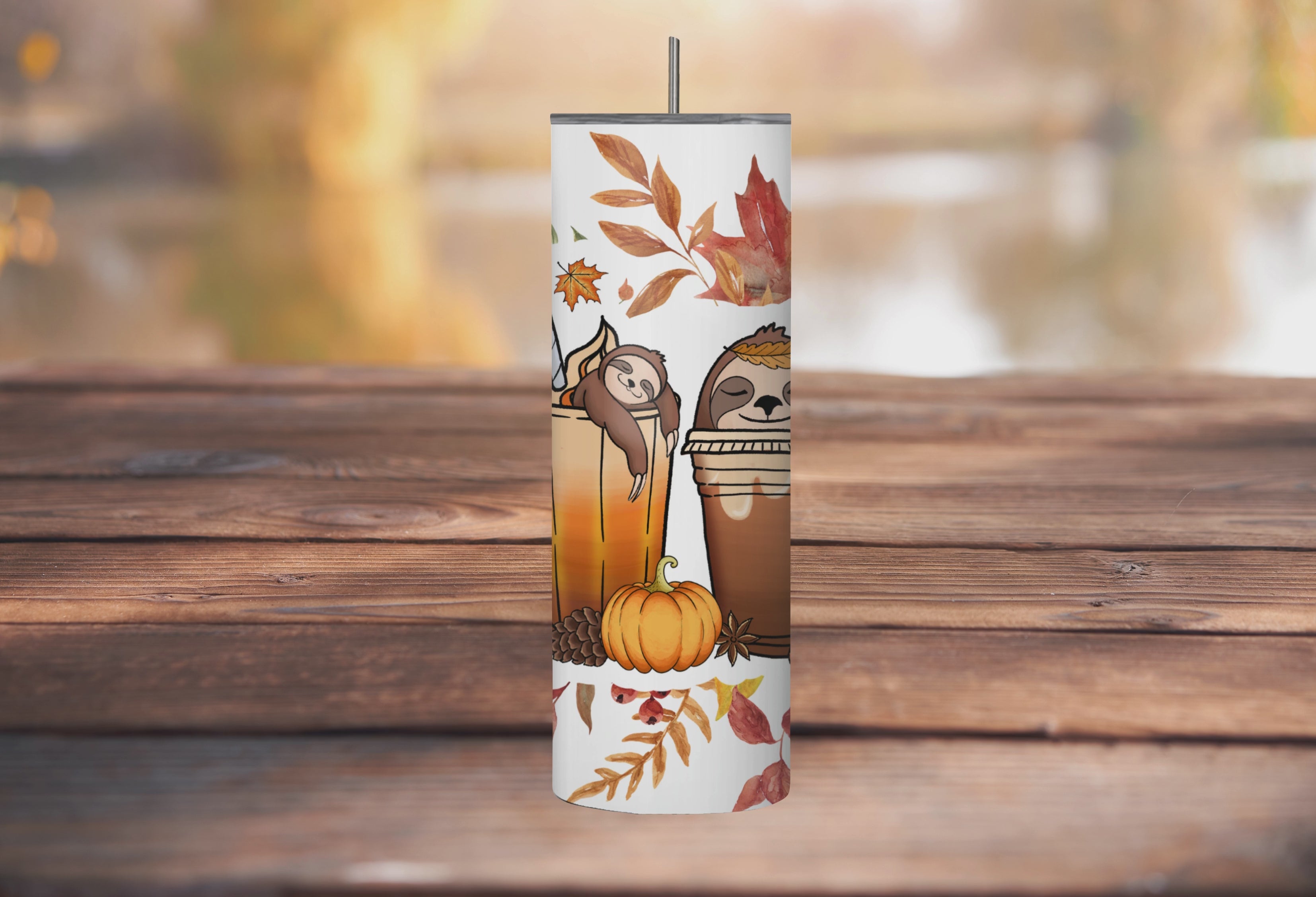 Sloth & Coffee 20oz Stainless Steel Tumbler