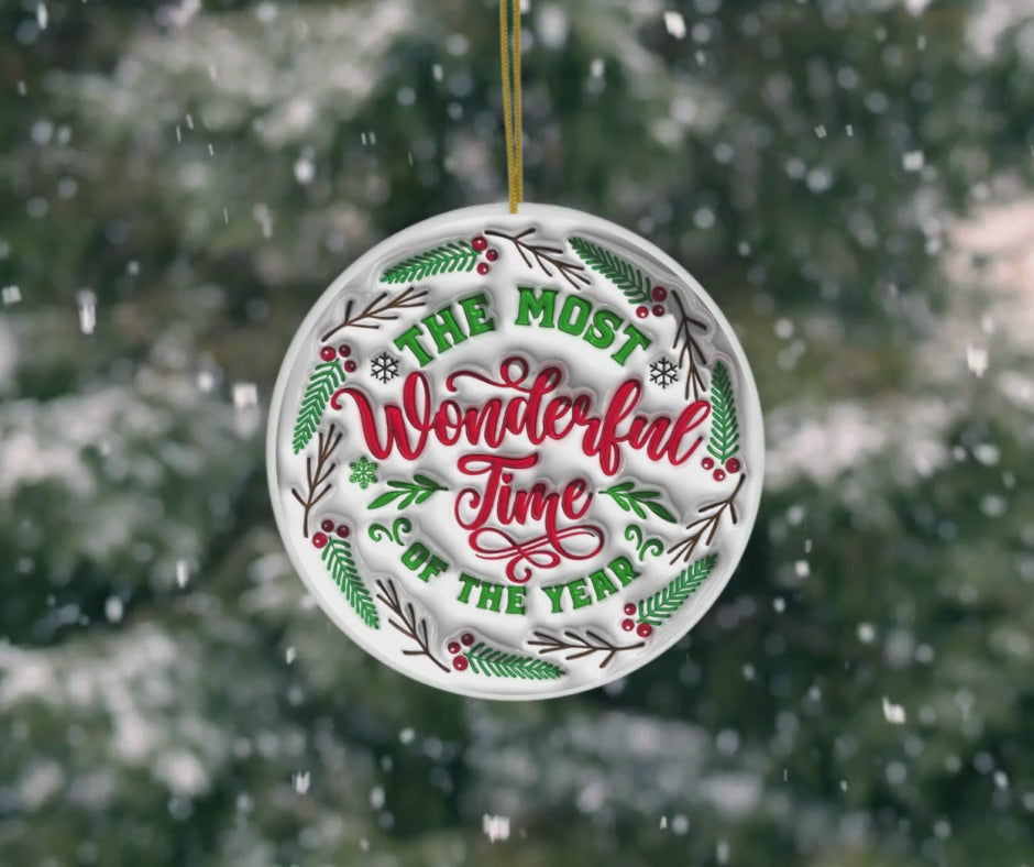 Most Wonderful Time Of The Year Ceramic Christmas Ornament