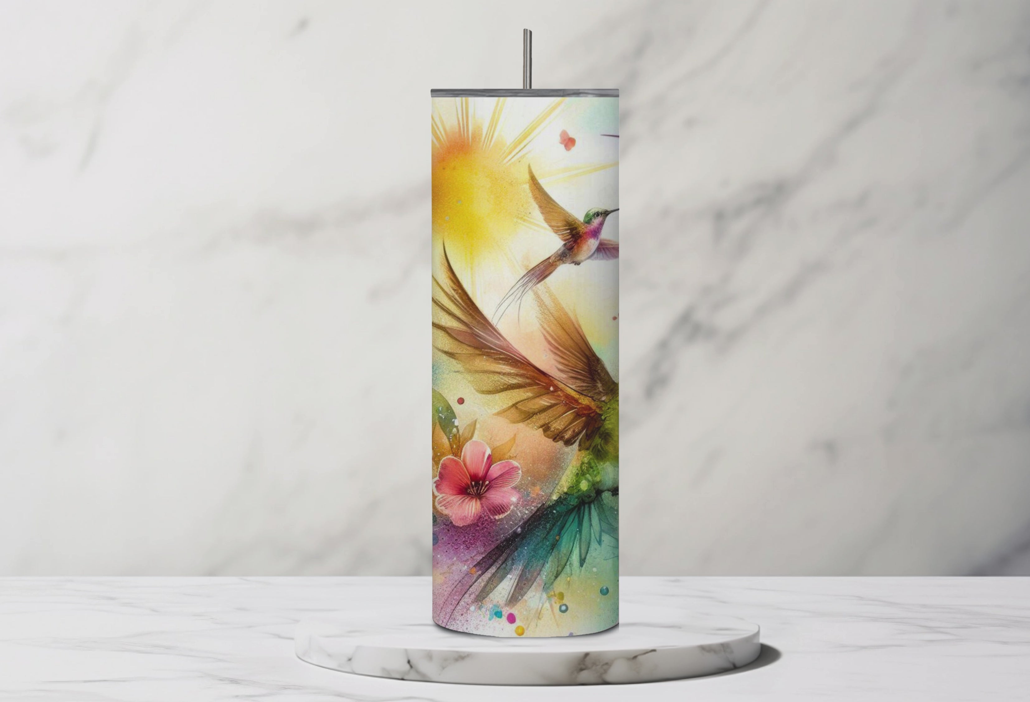 Fluttering Feathers Hummingbird Stainless Steel 20oz Tumbler