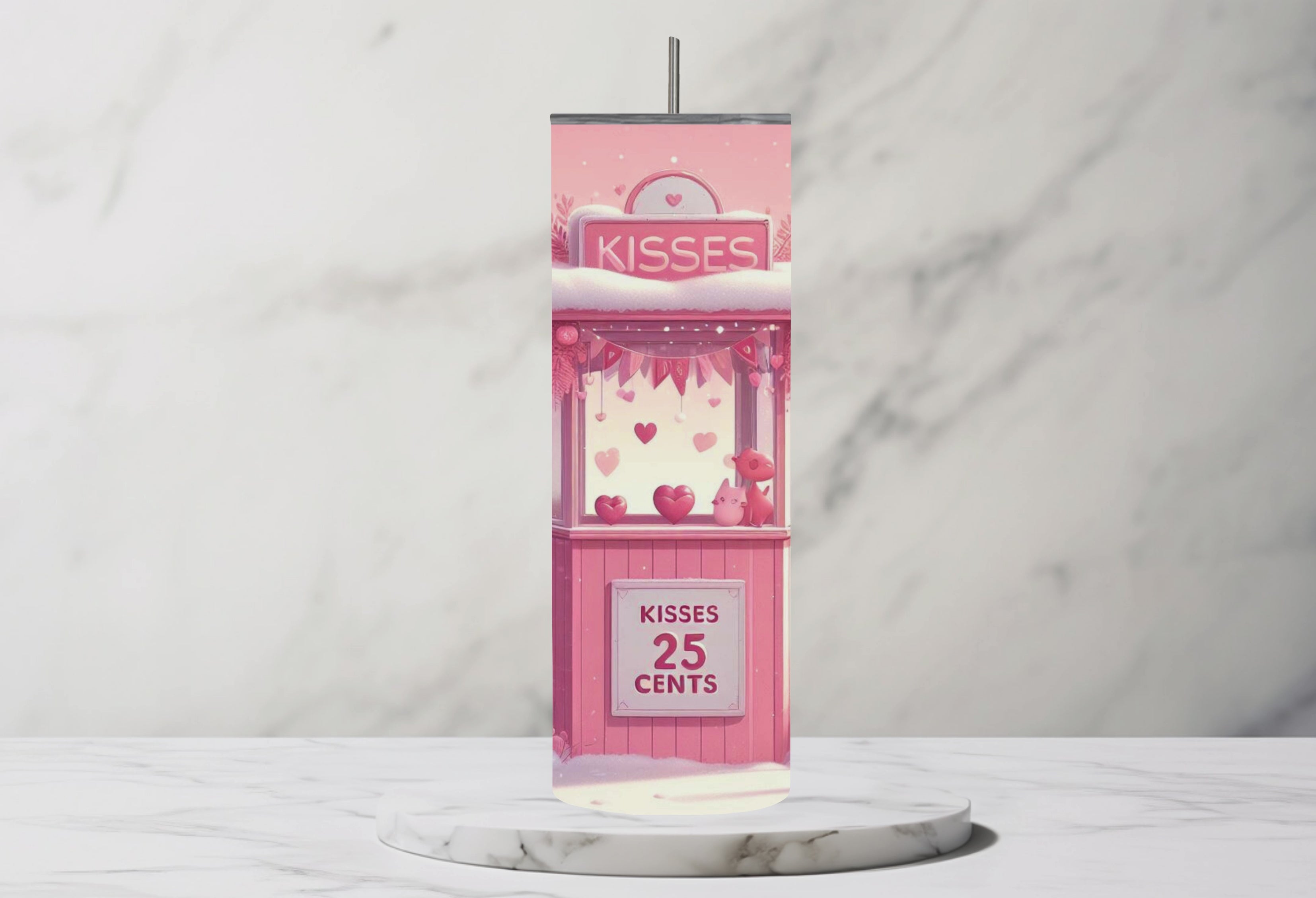 Kissing Booth Valentines Day 20oz Stainless Steel Tumbler